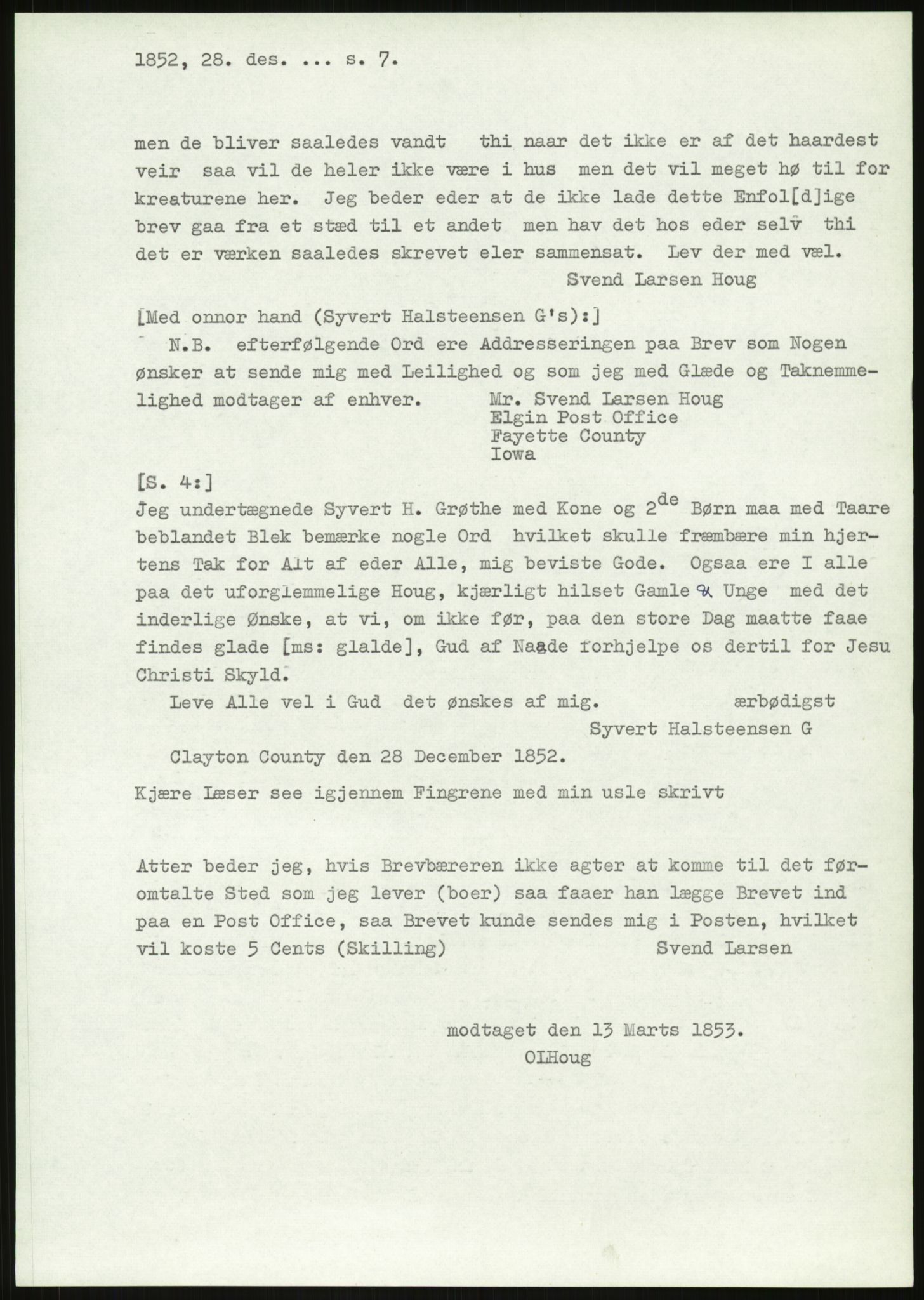 Samlinger til kildeutgivelse, Amerikabrevene, AV/RA-EA-4057/F/L0019: Innlån fra Buskerud: Fonnem - Kristoffersen, 1838-1914, p. 27