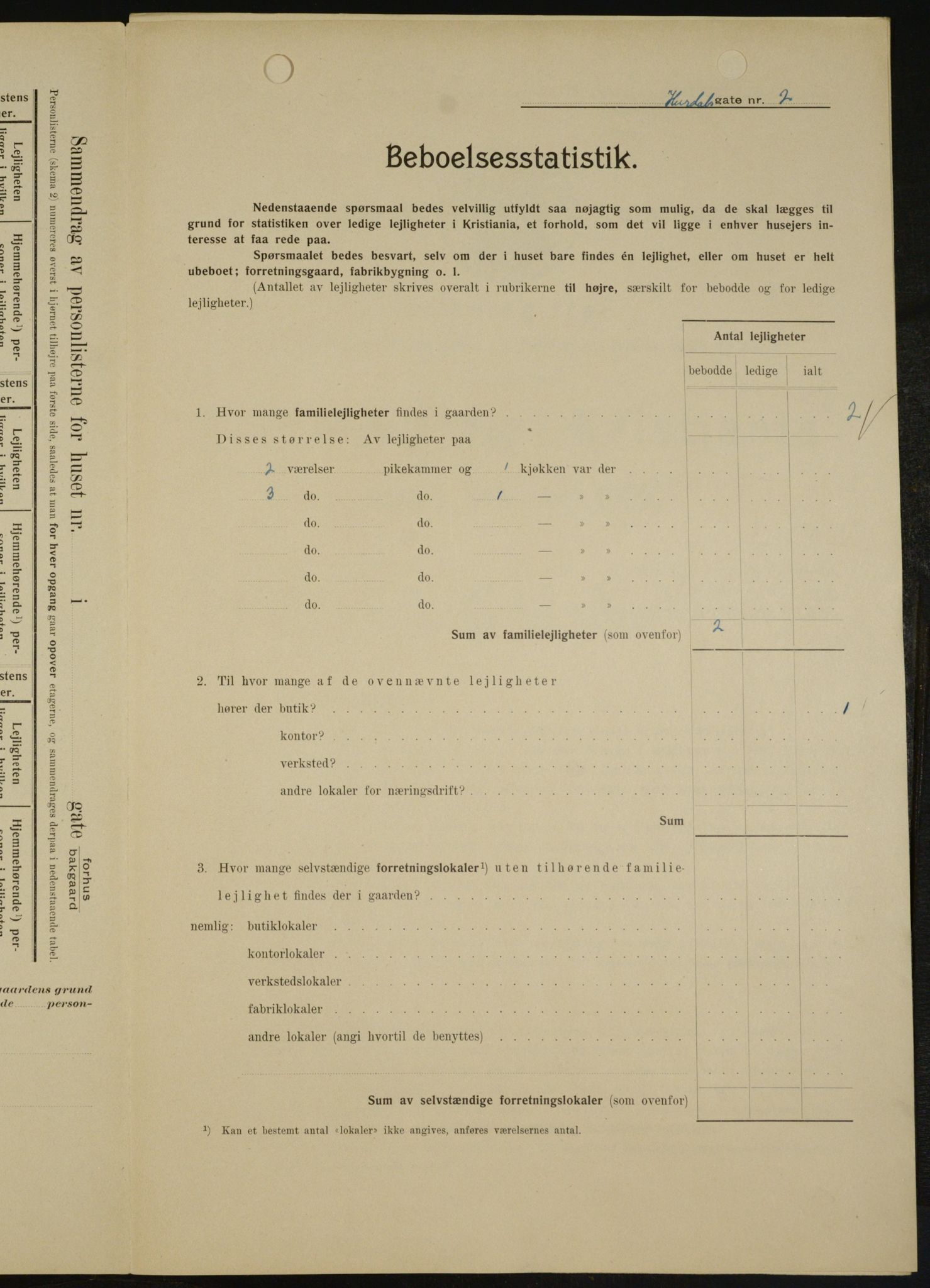 OBA, Municipal Census 1909 for Kristiania, 1909, p. 38372