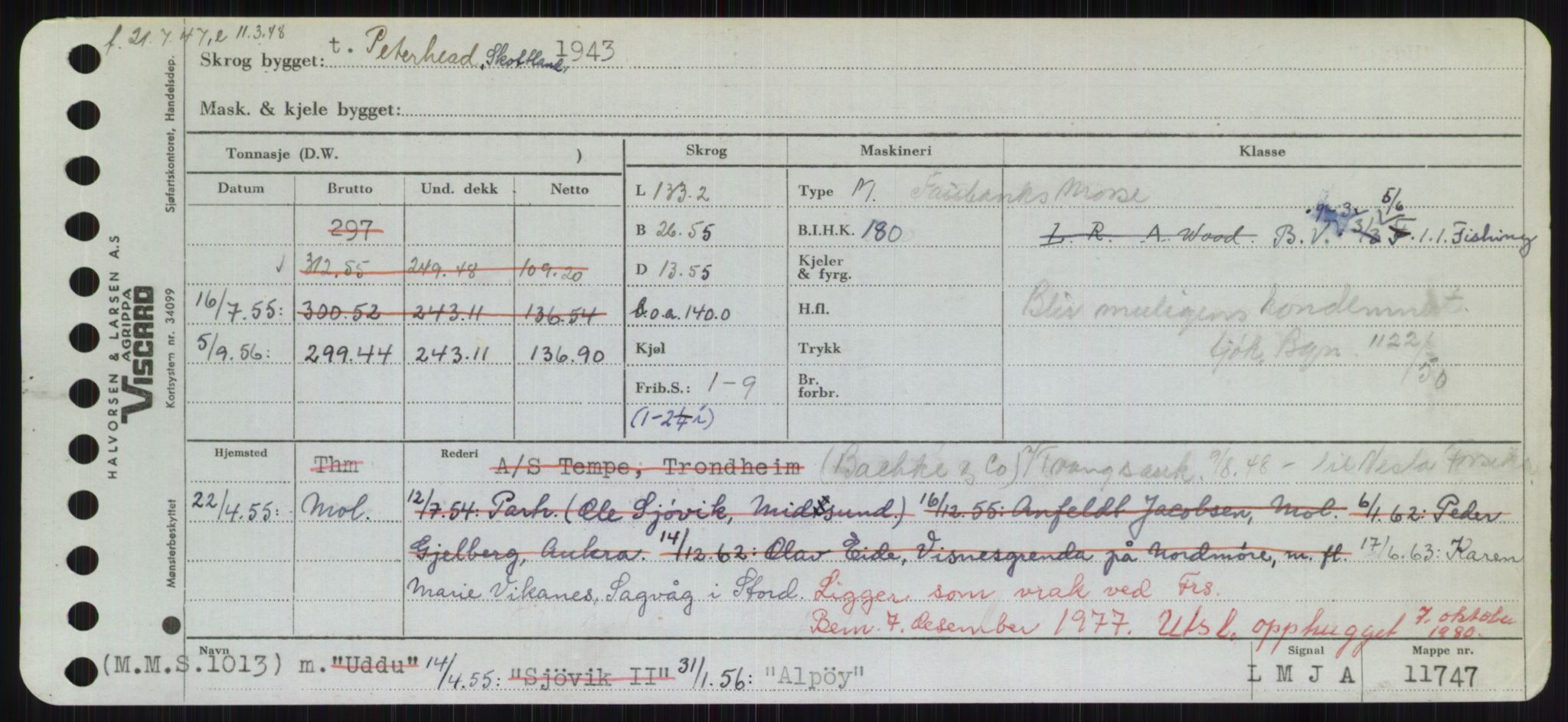 Sjøfartsdirektoratet med forløpere, Skipsmålingen, AV/RA-S-1627/H/Hd/L0001: Fartøy, A-Anv, p. 397