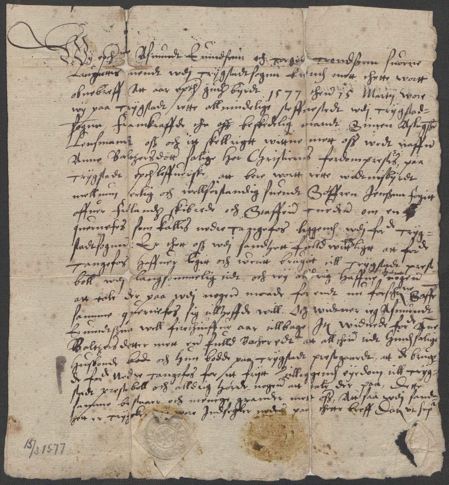 Riksarkivets diplomsamling, AV/RA-EA-5965/F15/L0004: Prestearkiv - Østfold, 1577-1709, p. 5