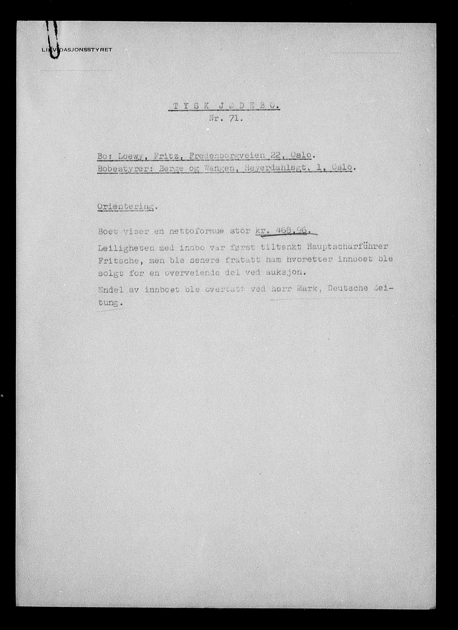 Justisdepartementet, Tilbakeføringskontoret for inndratte formuer, AV/RA-S-1564/H/Hc/Hcc/L0960: --, 1945-1947, p. 23