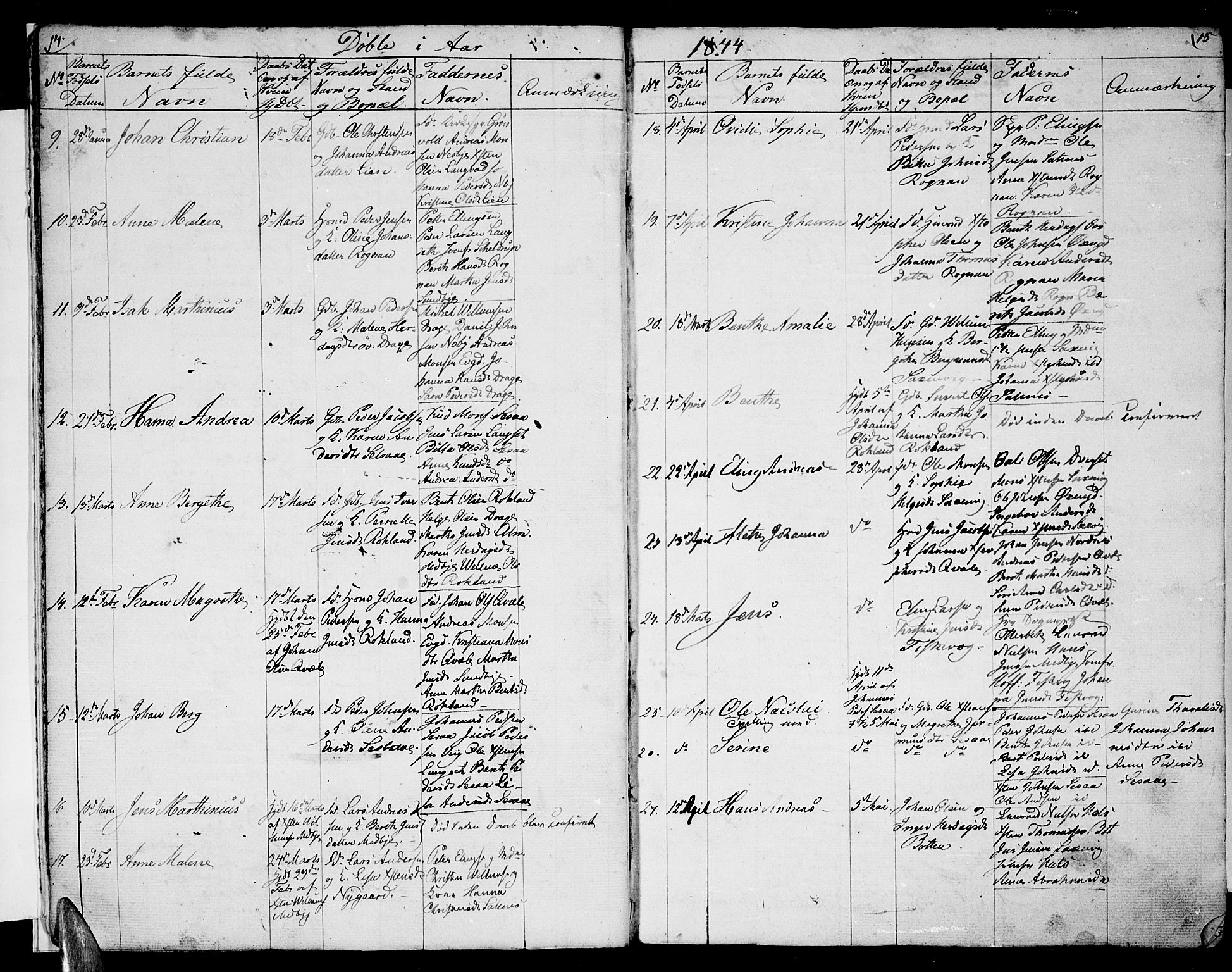 Ministerialprotokoller, klokkerbøker og fødselsregistre - Nordland, SAT/A-1459/847/L0677: Parish register (copy) no. 847C05, 1842-1853, p. 14-15