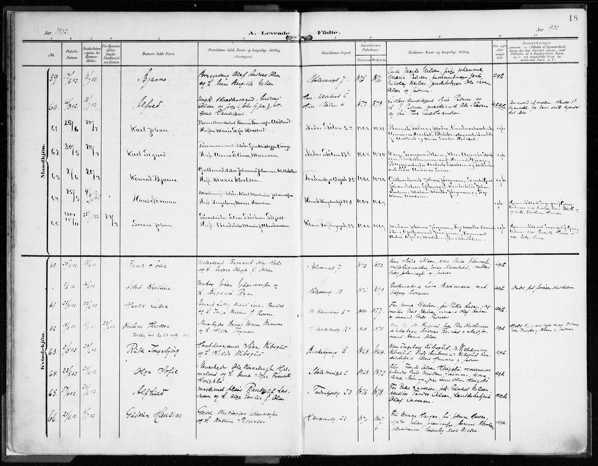 Mariakirken Sokneprestembete, AV/SAB-A-76901/H/Haa/L0010: Parish register (official) no. B 1, 1901-1915, p. 18