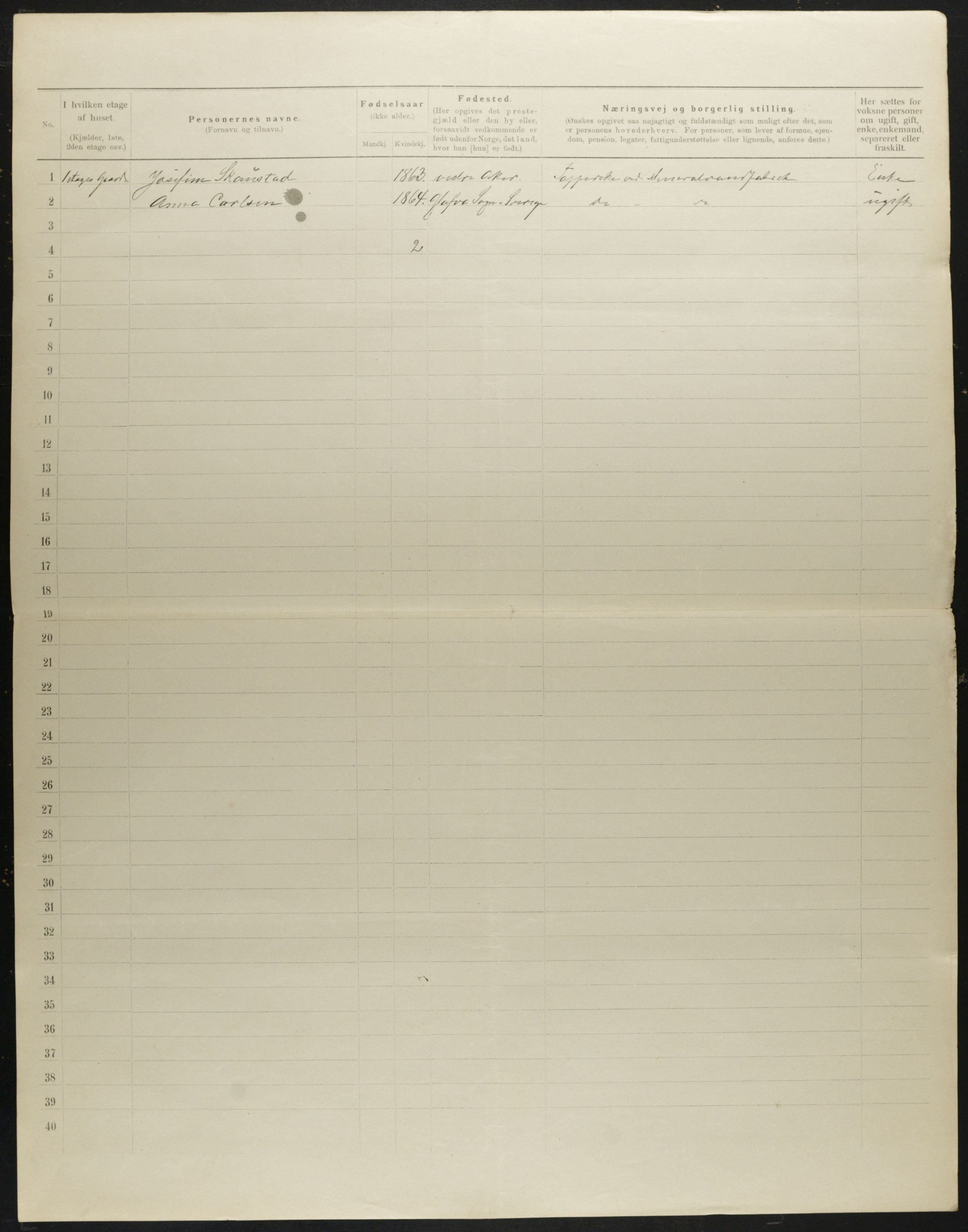 OBA, Municipal Census 1901 for Kristiania, 1901, p. 340