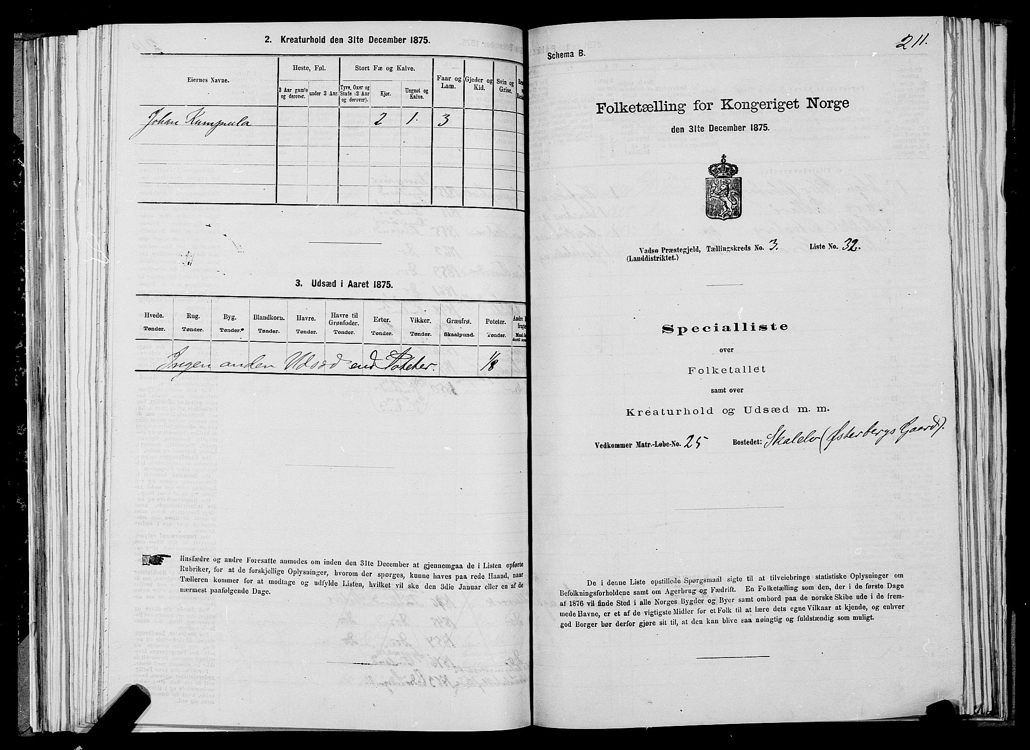 SATØ, 1875 census for 2029L Vadsø/Vadsø, 1875, p. 1211