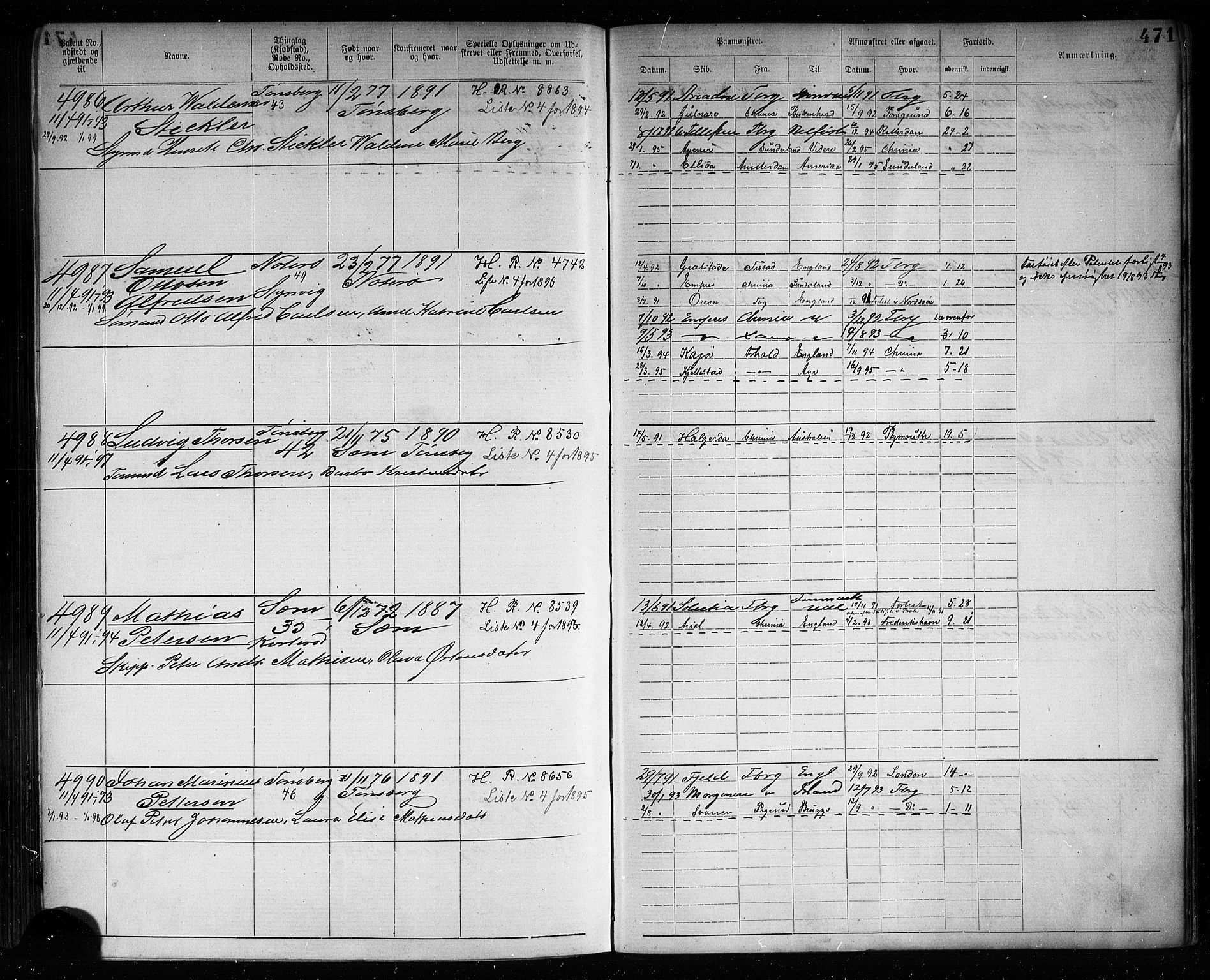 Tønsberg innrulleringskontor, AV/SAKO-A-786/F/Fb/L0007: Annotasjonsrulle Patent nr. 2636-5150, 1881-1892, p. 473