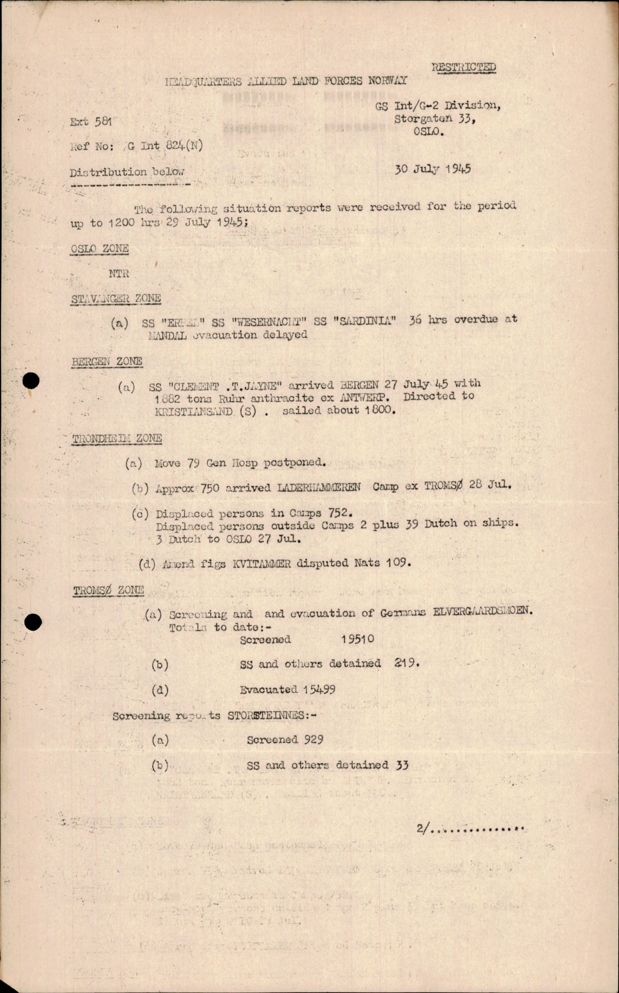 Forsvarets Overkommando. 2 kontor. Arkiv 11.4. Spredte tyske arkivsaker, AV/RA-RAFA-7031/D/Dar/Darc/L0017: FO.II, 1945, p. 8