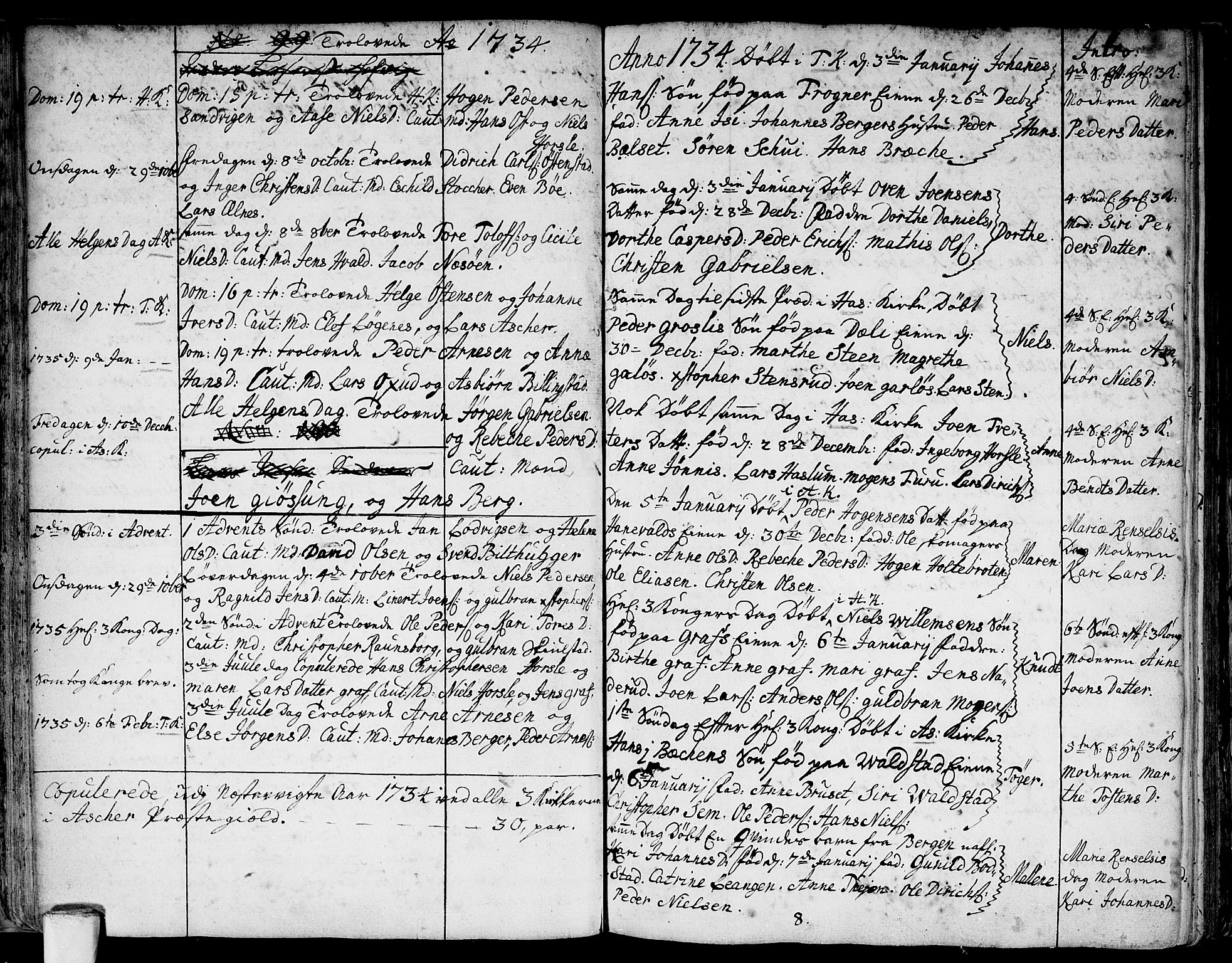 Asker prestekontor Kirkebøker, SAO/A-10256a/F/Fa/L0001: Parish register (official) no. I 1, 1726-1744, p. 28