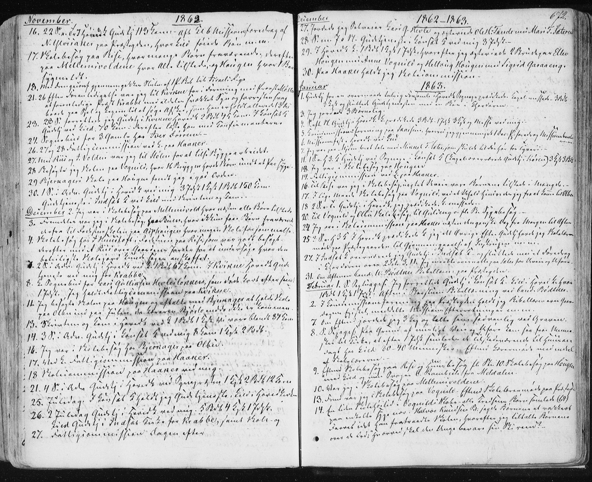 Ministerialprotokoller, klokkerbøker og fødselsregistre - Sør-Trøndelag, SAT/A-1456/678/L0899: Parish register (official) no. 678A08, 1848-1872, p. 672