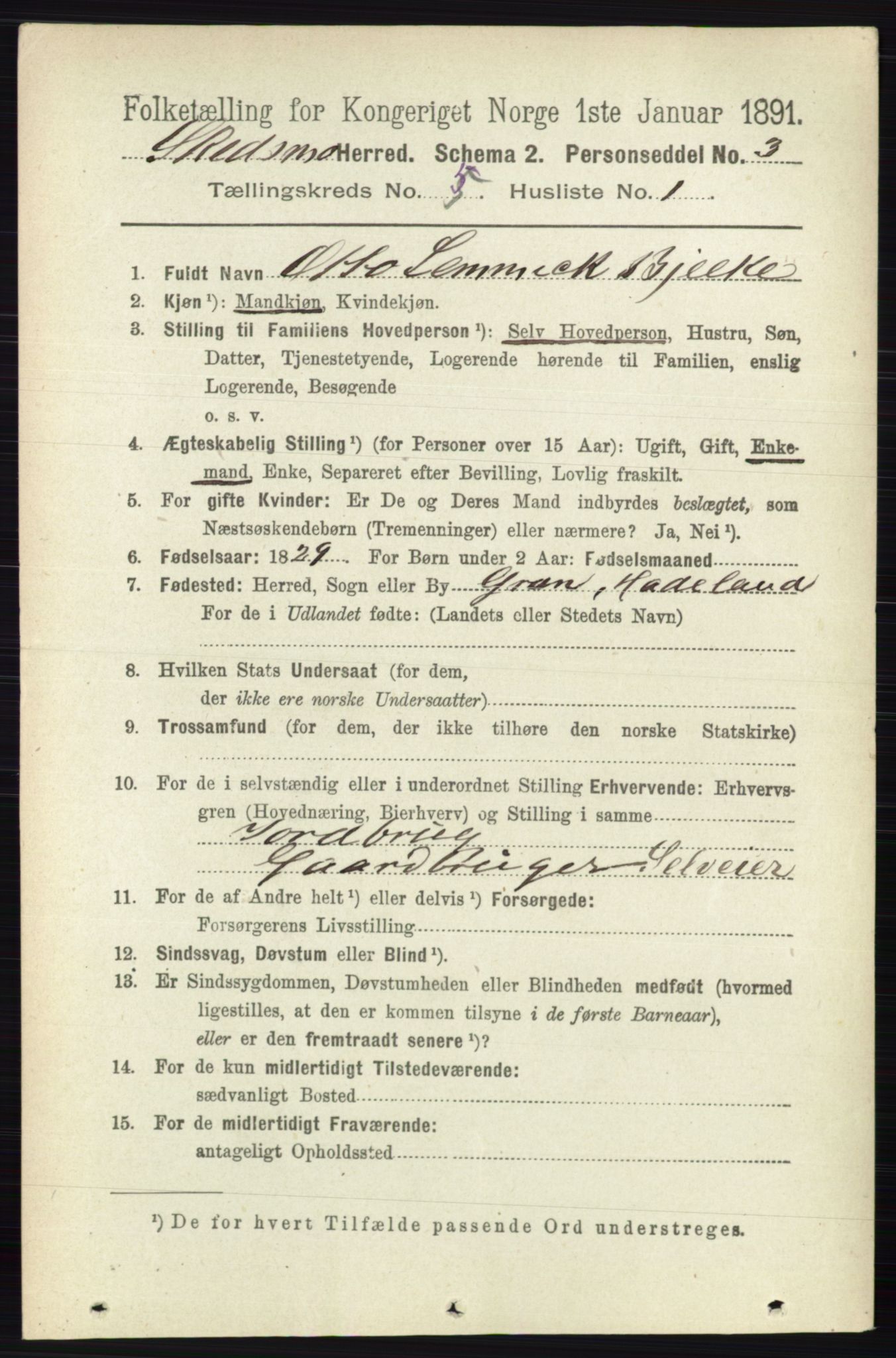 RA, 1891 census for 0231 Skedsmo, 1891, p. 2297