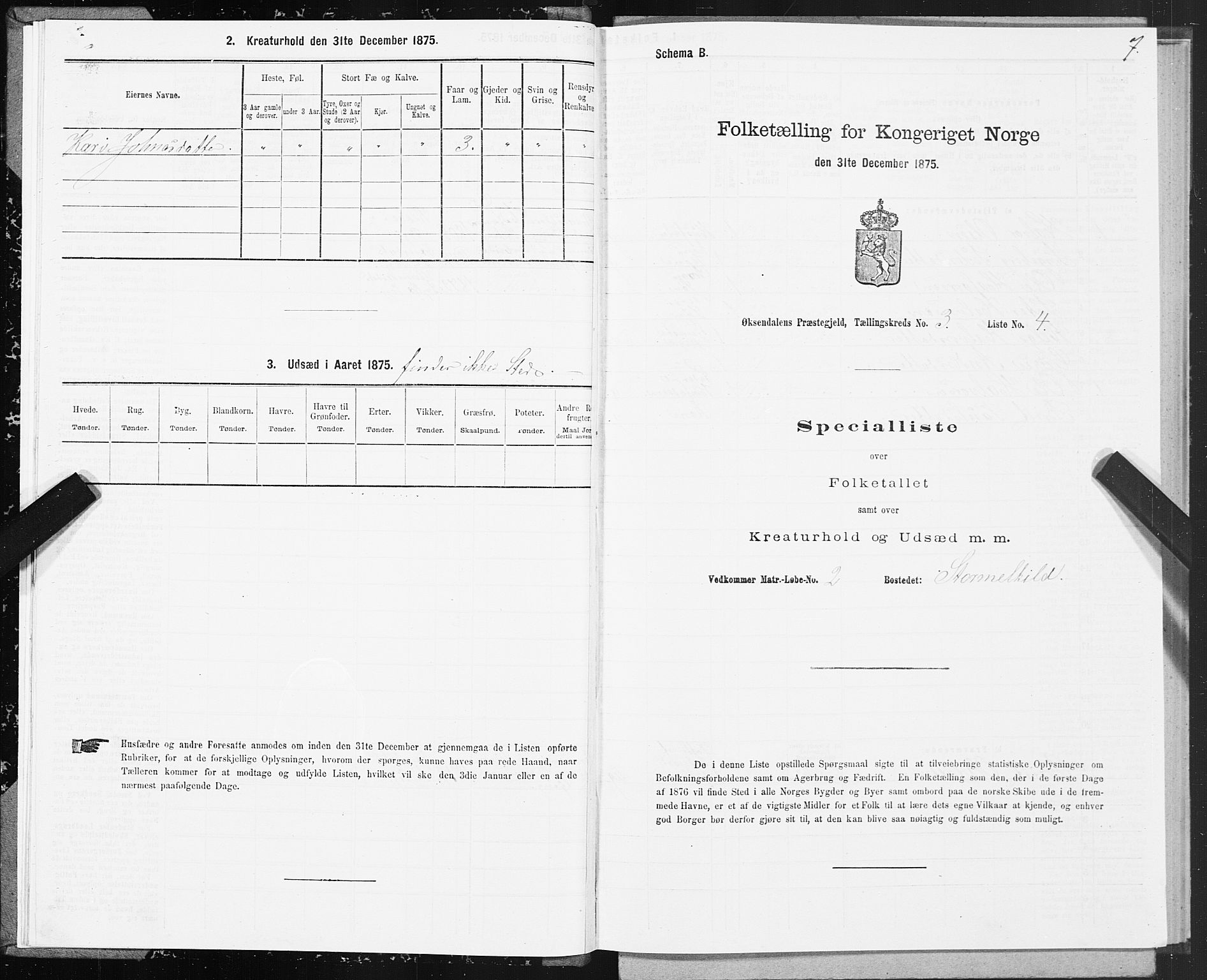 SAT, 1875 census for 1561P Øksendal, 1875, p. 2007