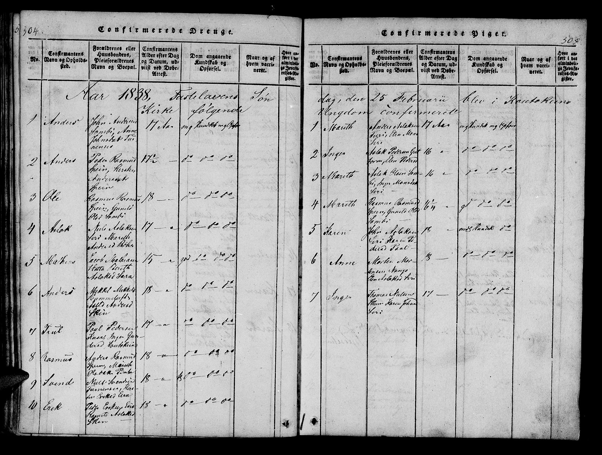 Kistrand/Porsanger sokneprestembete, AV/SATØ-S-1351/H/Ha/L0010.kirke: Parish register (official) no. 10, 1821-1842, p. 504-505