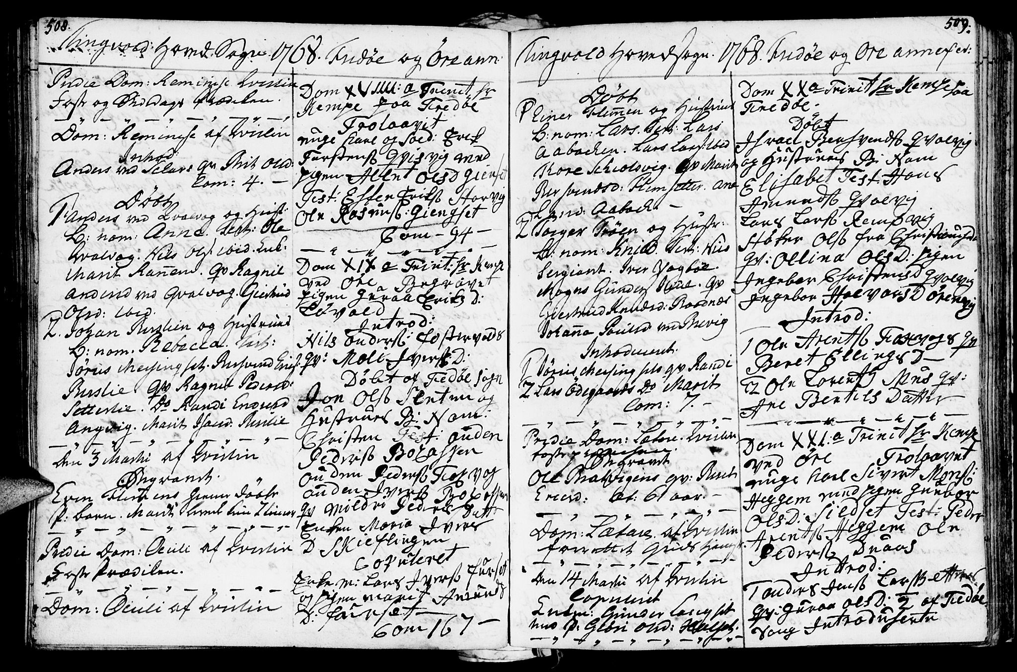 Ministerialprotokoller, klokkerbøker og fødselsregistre - Møre og Romsdal, SAT/A-1454/586/L0979: Parish register (official) no. 586A05, 1751-1776, p. 508-509