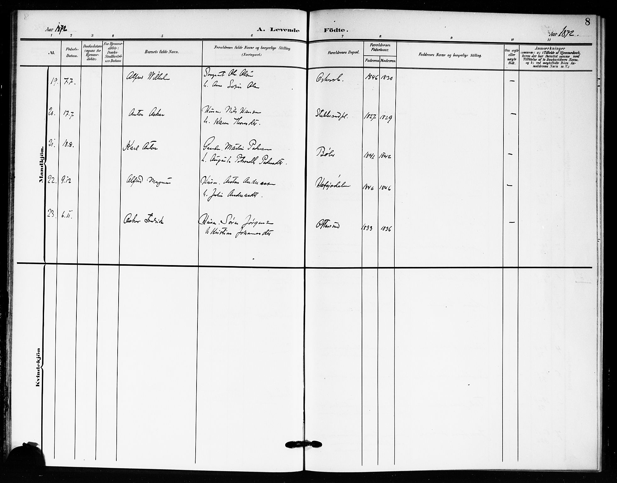 Drøbak prestekontor Kirkebøker, AV/SAO-A-10142a/F/Fc/L0001: Parish register (official) no. III 1, 1871-1900, p. 8