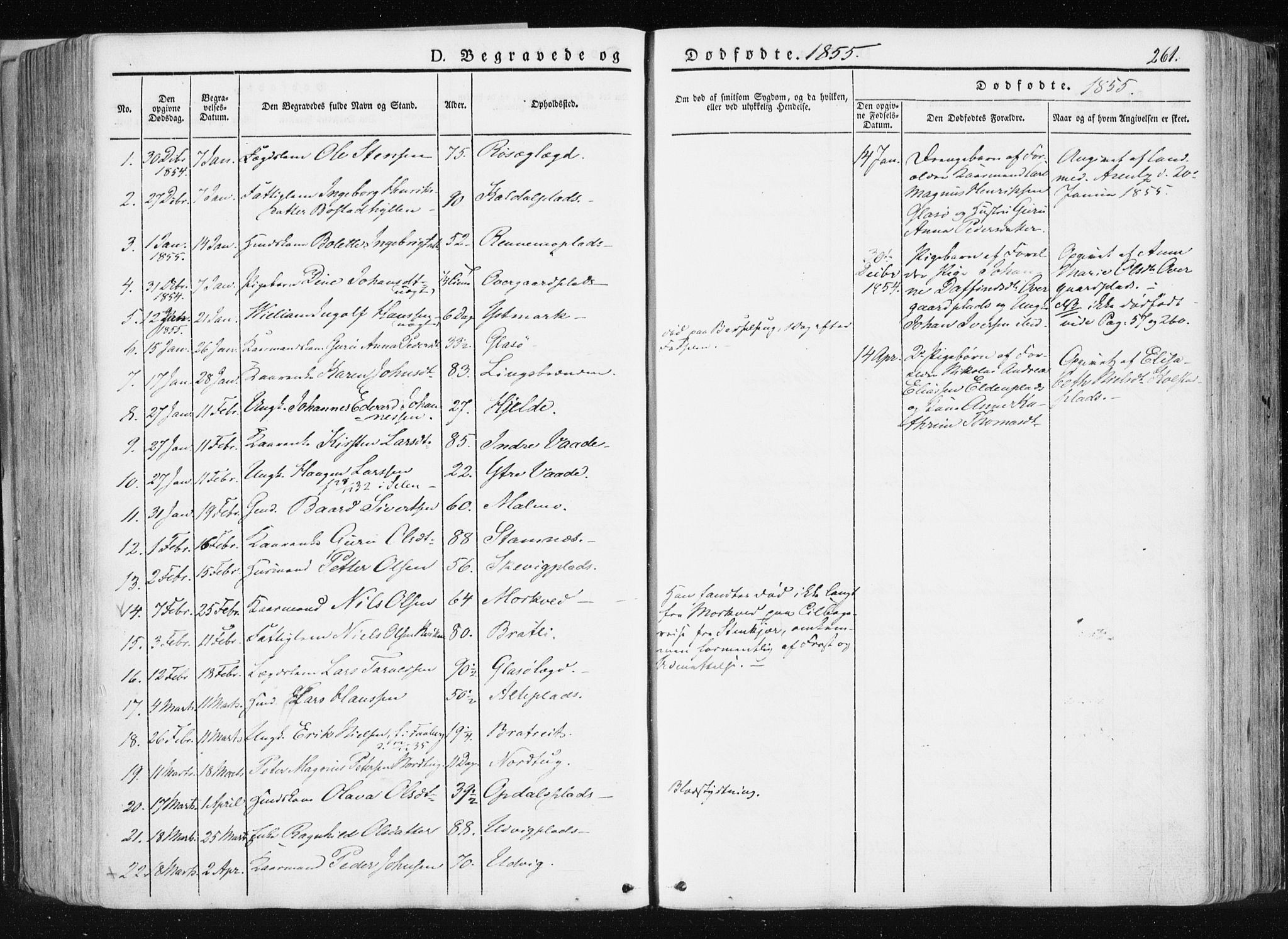 Ministerialprotokoller, klokkerbøker og fødselsregistre - Nord-Trøndelag, AV/SAT-A-1458/741/L0393: Parish register (official) no. 741A07, 1849-1863, p. 261