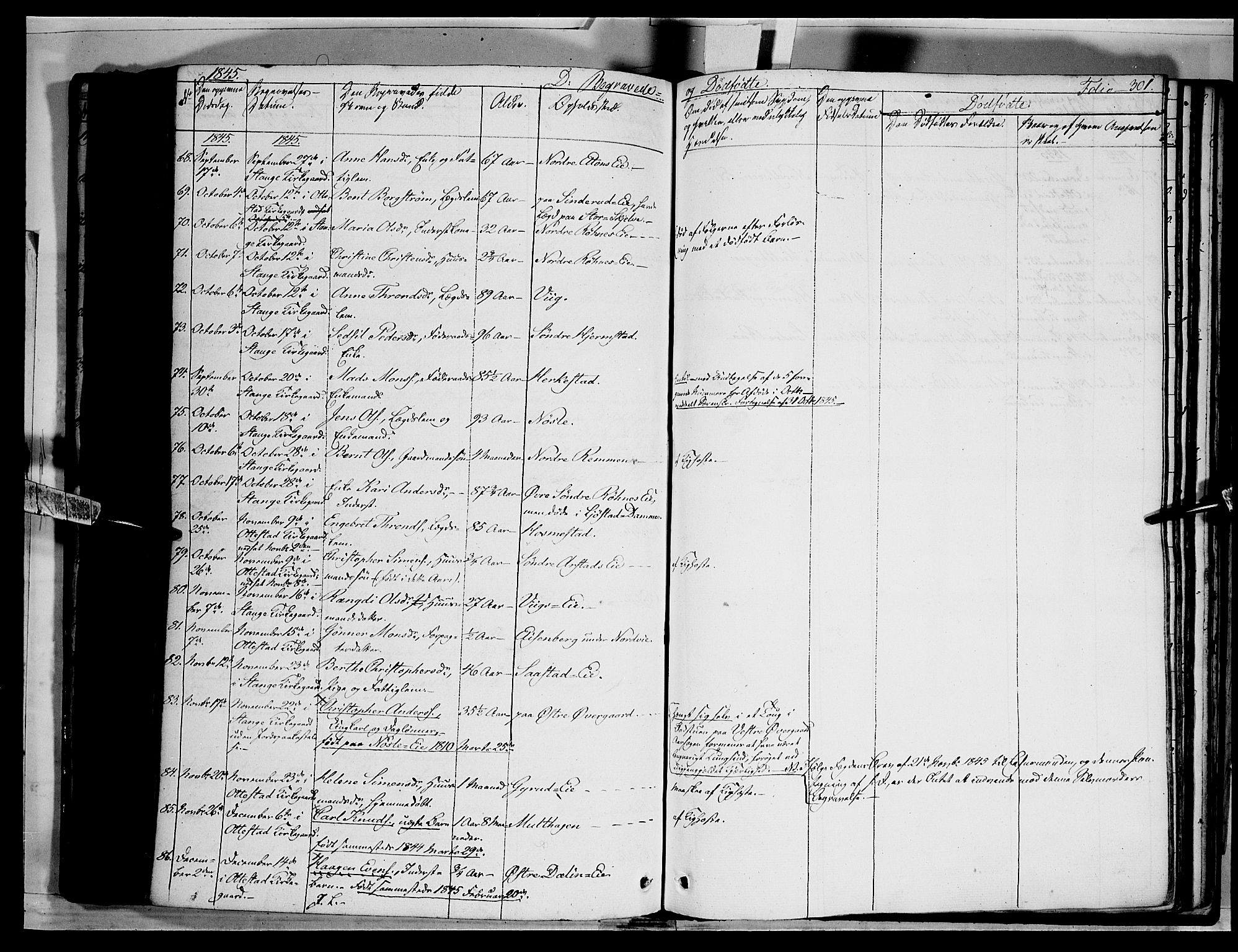 Stange prestekontor, AV/SAH-PREST-002/K/L0010: Parish register (official) no. 10, 1835-1845, p. 301