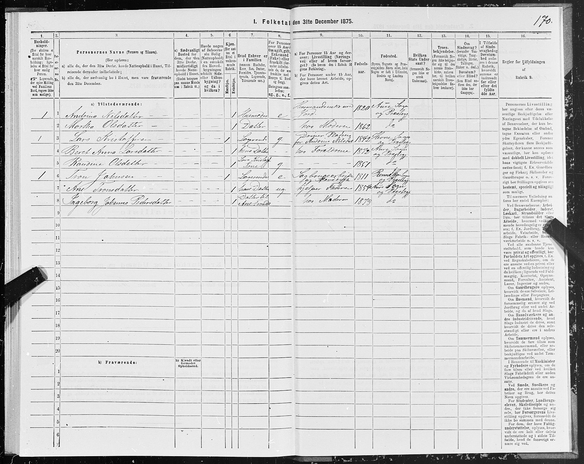 SAT, 1875 census for 1569P Aure, 1875, p. 1170