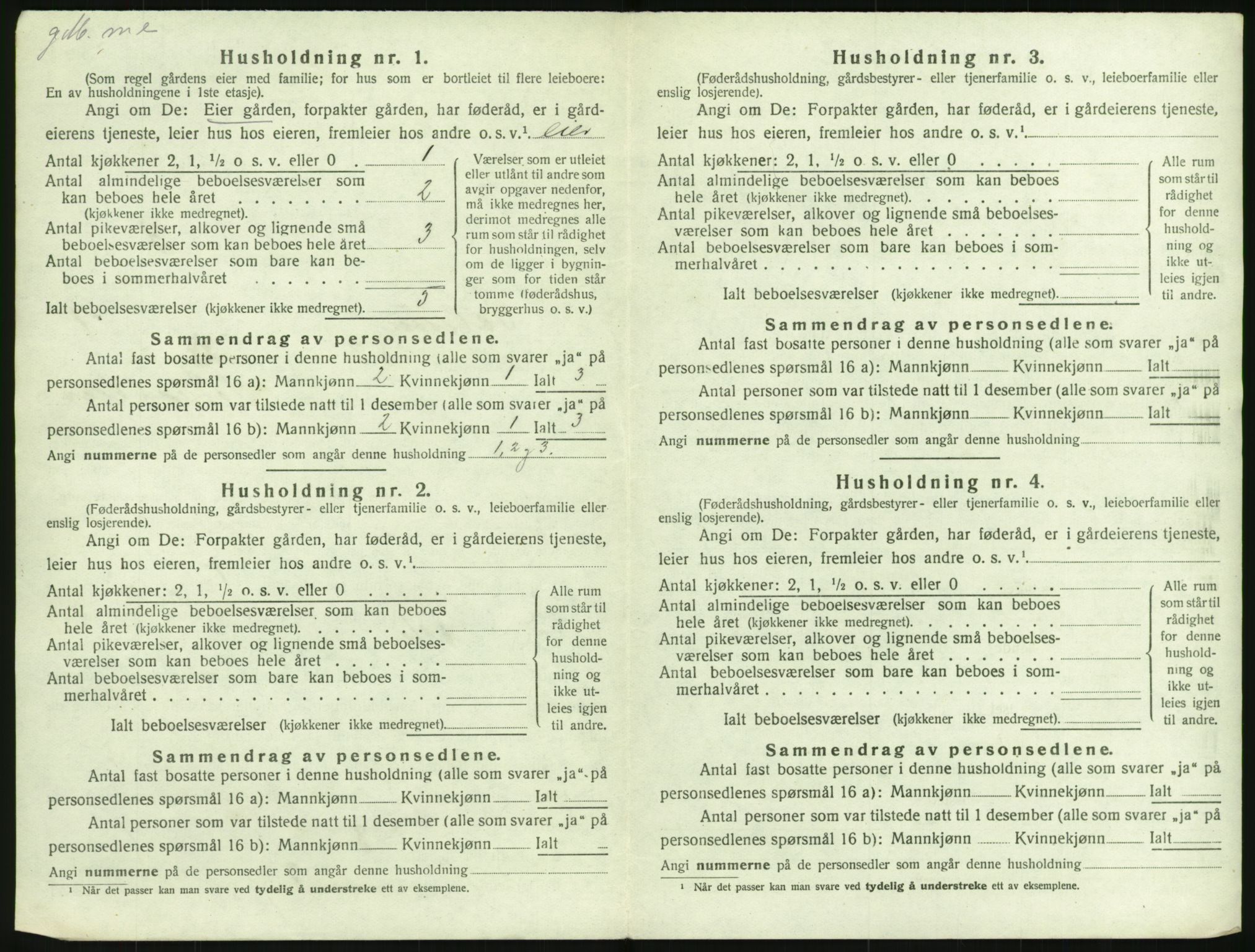 SAKO, 1920 census for Solum, 1920, p. 66