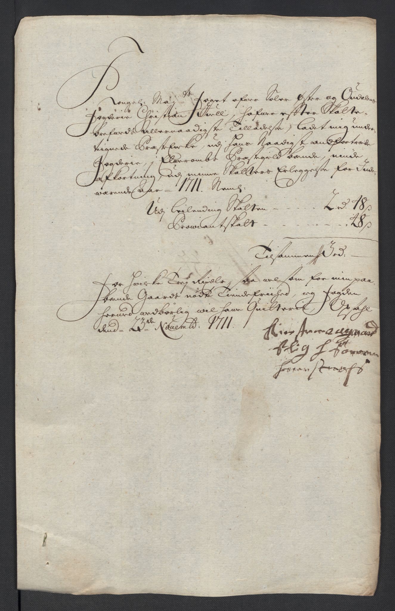 Rentekammeret inntil 1814, Reviderte regnskaper, Fogderegnskap, RA/EA-4092/R13/L0848: Fogderegnskap Solør, Odal og Østerdal, 1711, p. 296