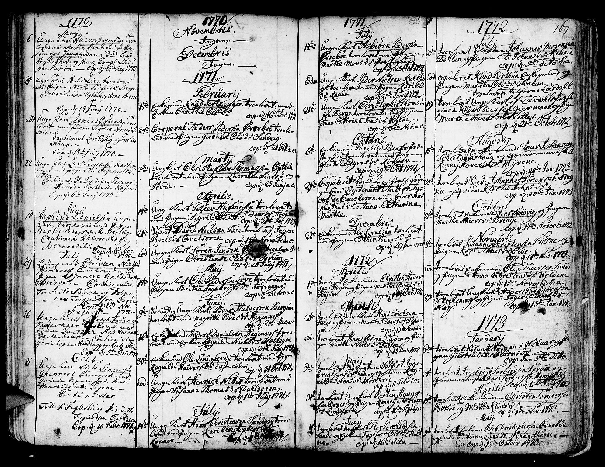 Luster sokneprestembete, SAB/A-81101/H/Haa/Haaa/L0001: Parish register (official) no. A 1, 1731-1803, p. 169