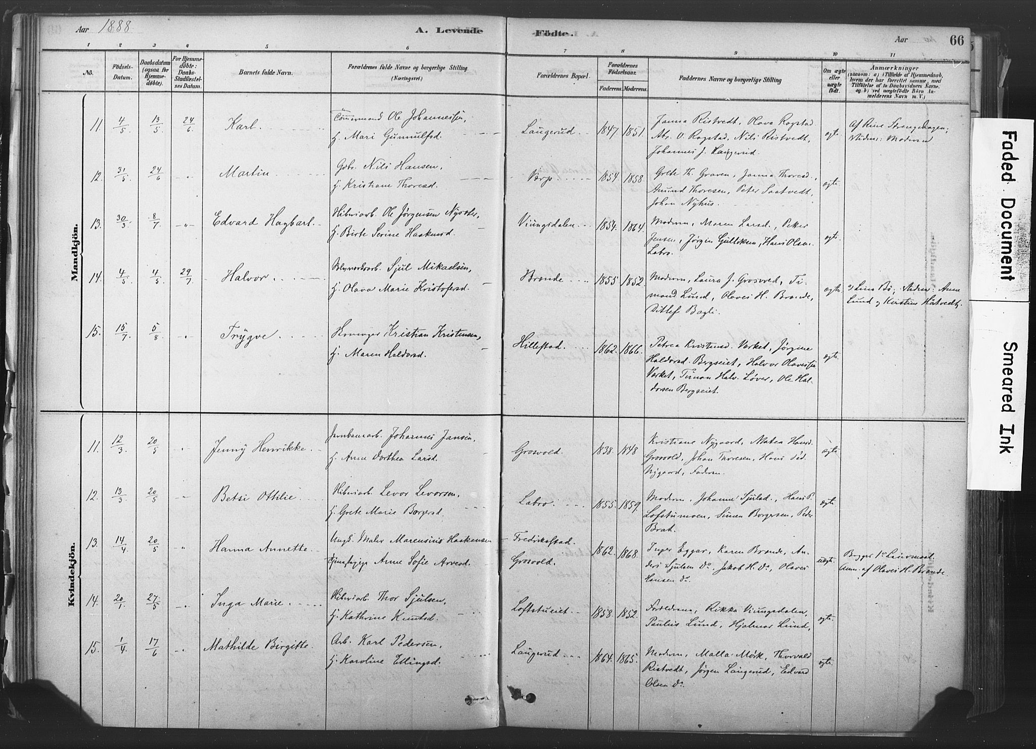 Sandsvær kirkebøker, AV/SAKO-A-244/F/Fd/L0001: Parish register (official) no. IV 1, 1878-1906, p. 66