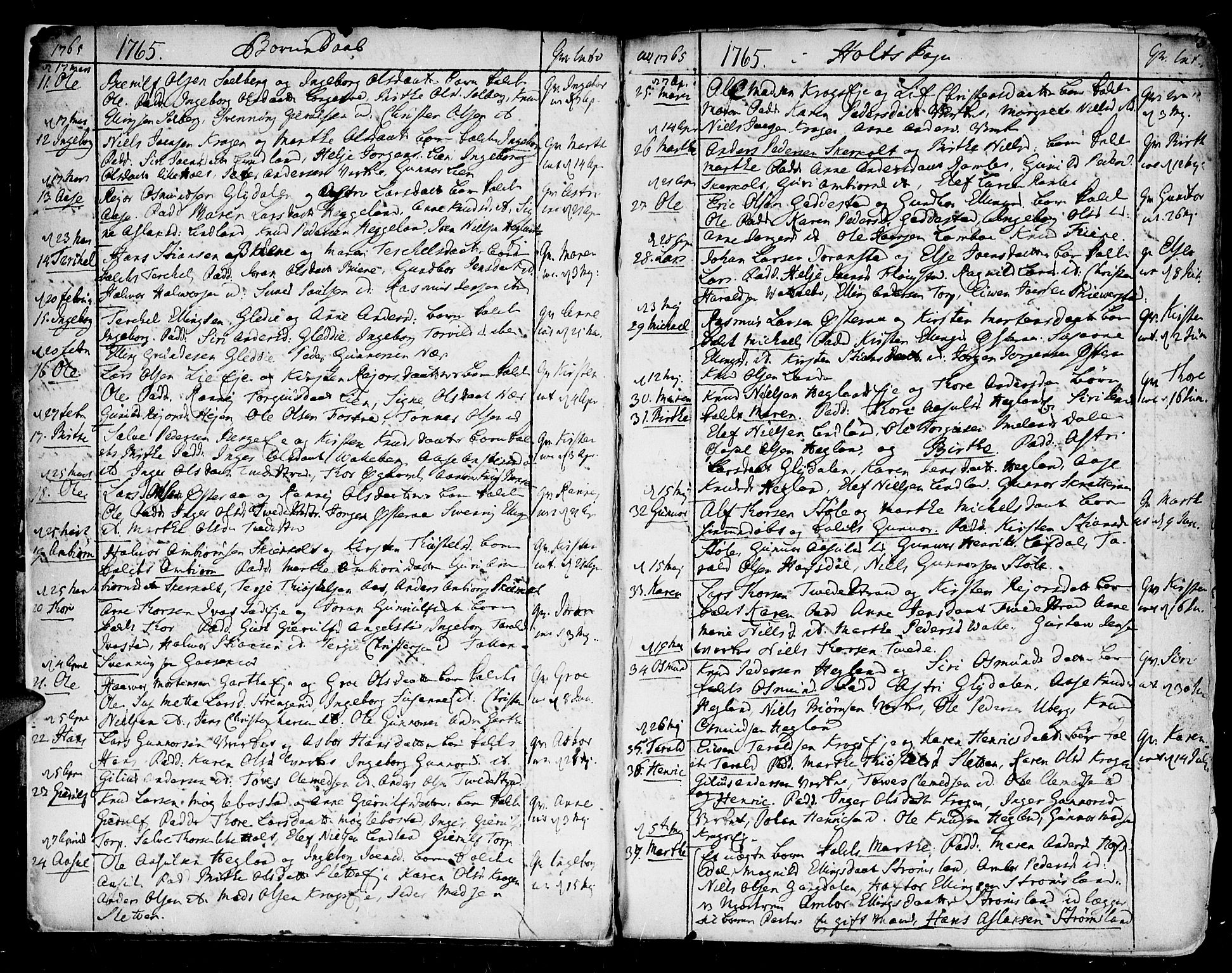 Holt sokneprestkontor, SAK/1111-0021/F/Fa/L0003: Parish register (official) no. A 3, 1765-1798, p. 2-3