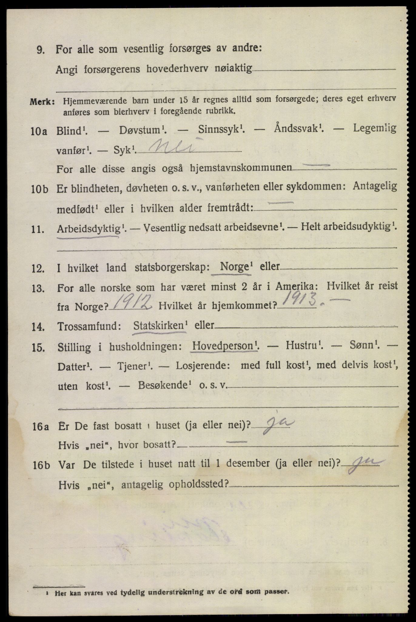 SAKO, 1920 census for Lunde, 1920, p. 2978