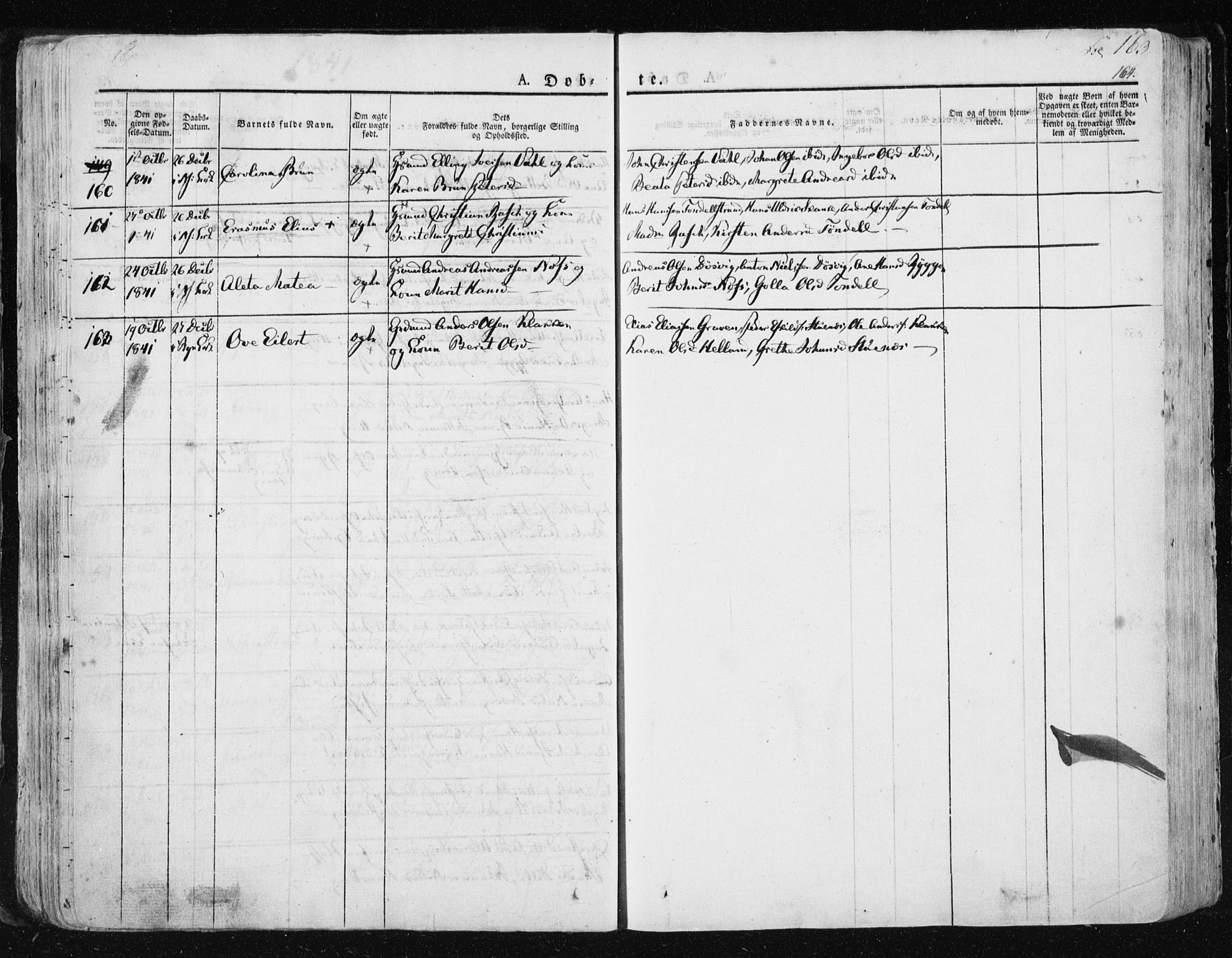 Ministerialprotokoller, klokkerbøker og fødselsregistre - Sør-Trøndelag, SAT/A-1456/659/L0735: Parish register (official) no. 659A05, 1826-1841, p. 163