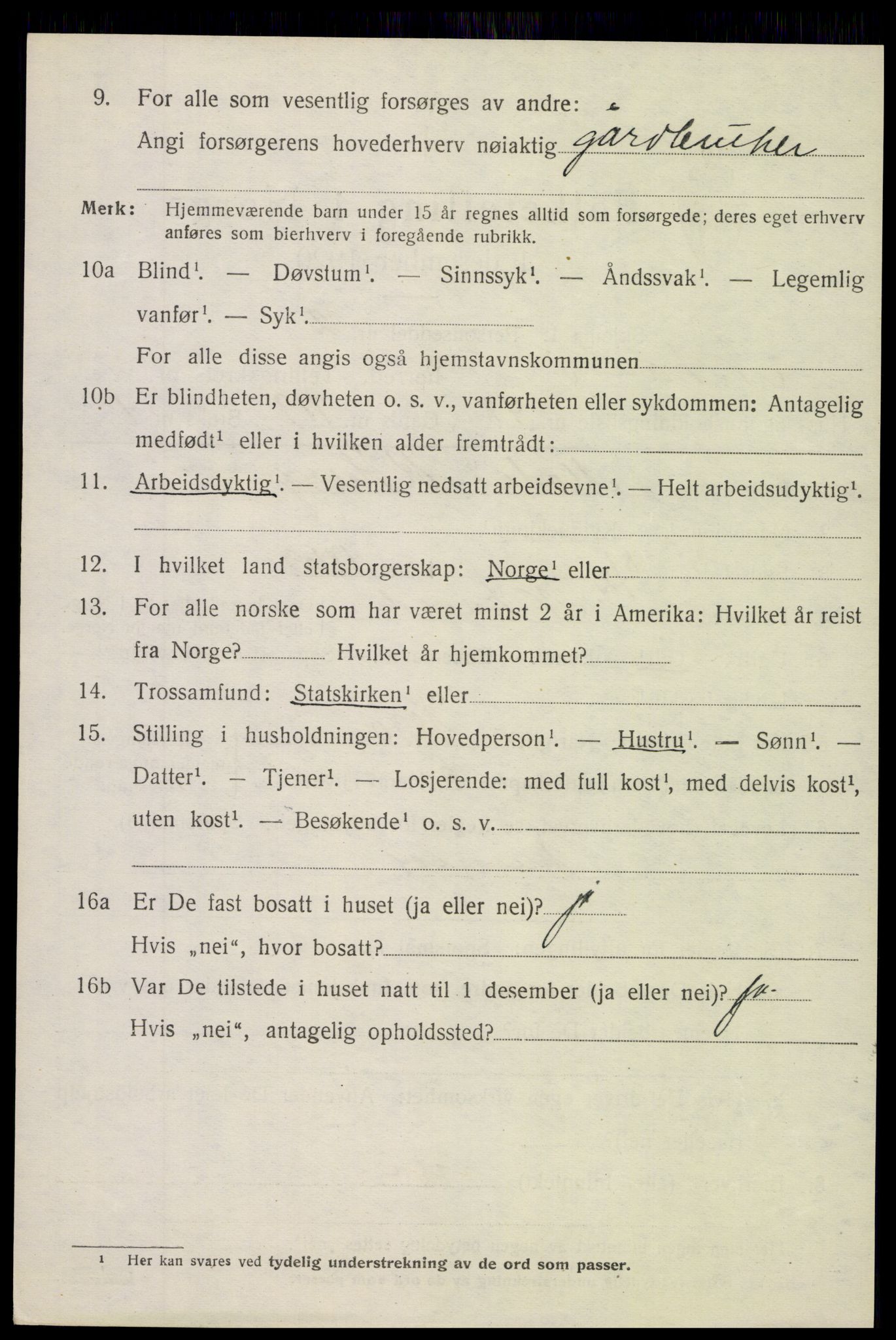 SAH, 1920 census for Nordre Land, 1920, p. 2081