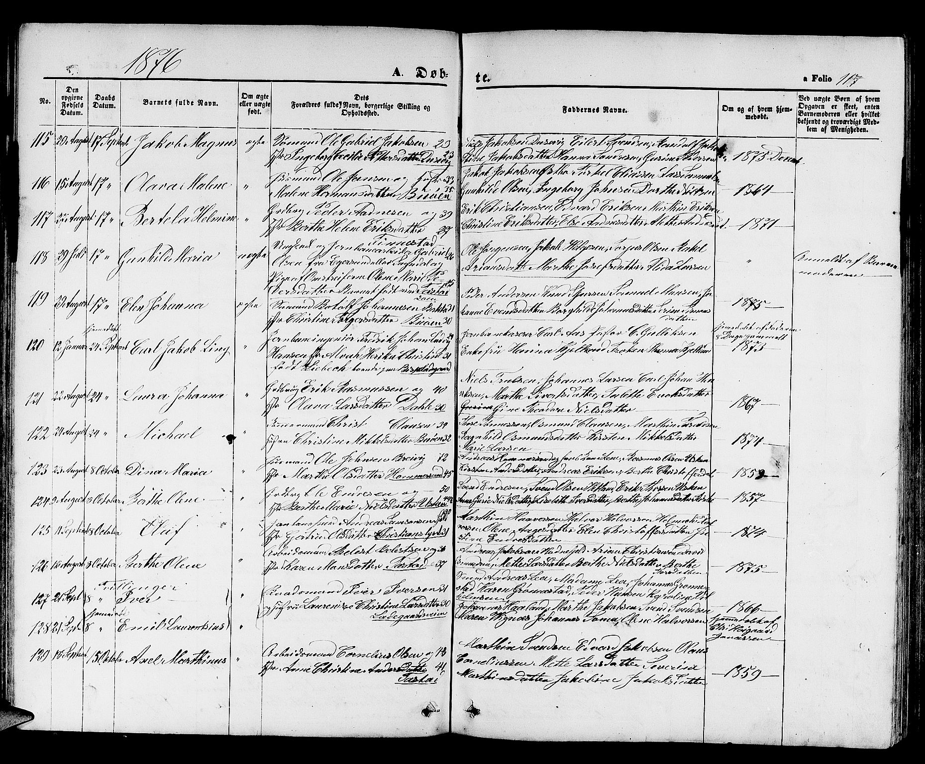Hetland sokneprestkontor, SAST/A-101826/30/30BB/L0003: Parish register (copy) no. B 3, 1863-1877, p. 117