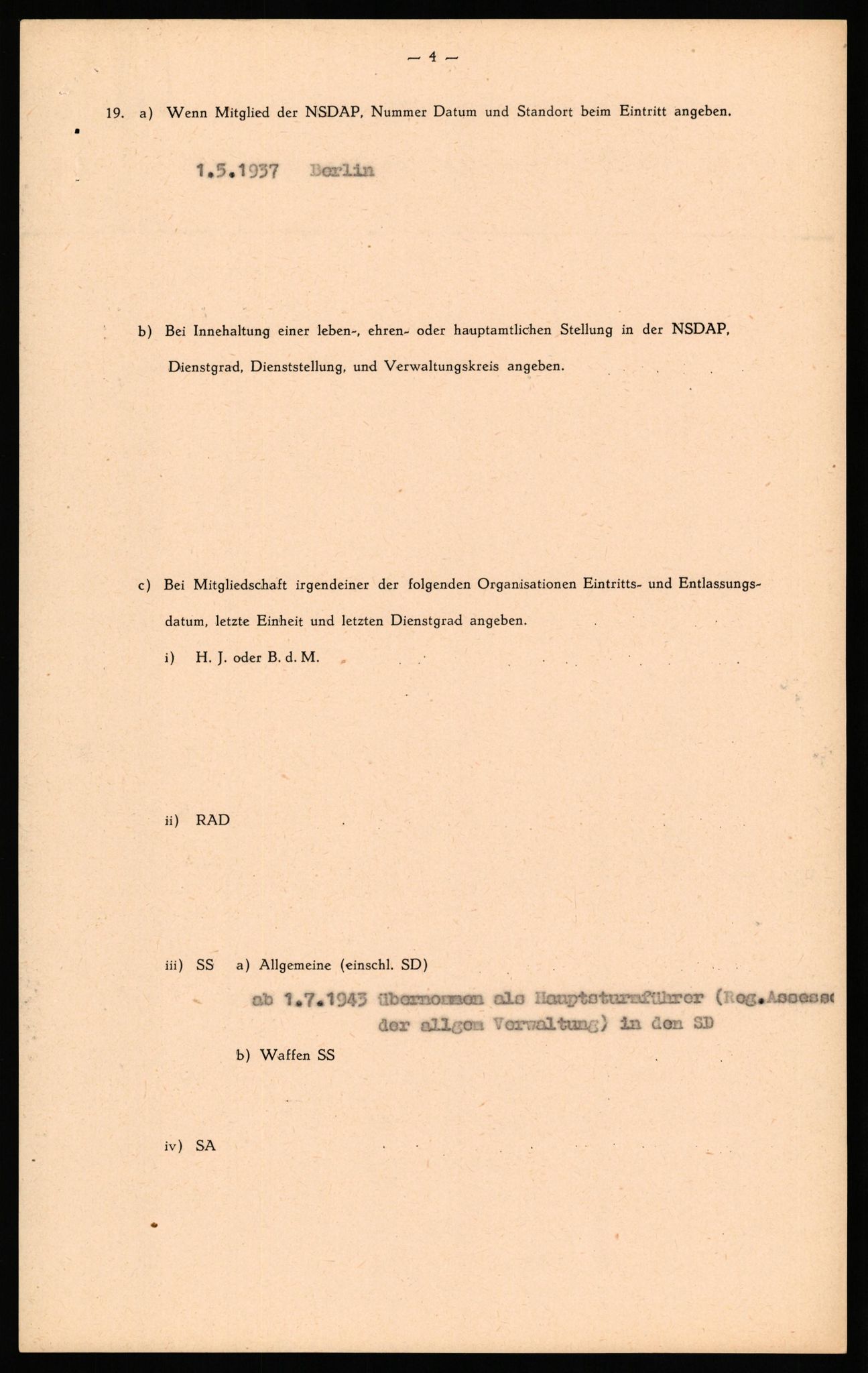 Forsvaret, Forsvarets overkommando II, AV/RA-RAFA-3915/D/Db/L0036: CI Questionaires. Tyske okkupasjonsstyrker i Norge. Tyskere., 1945-1946, p. 164