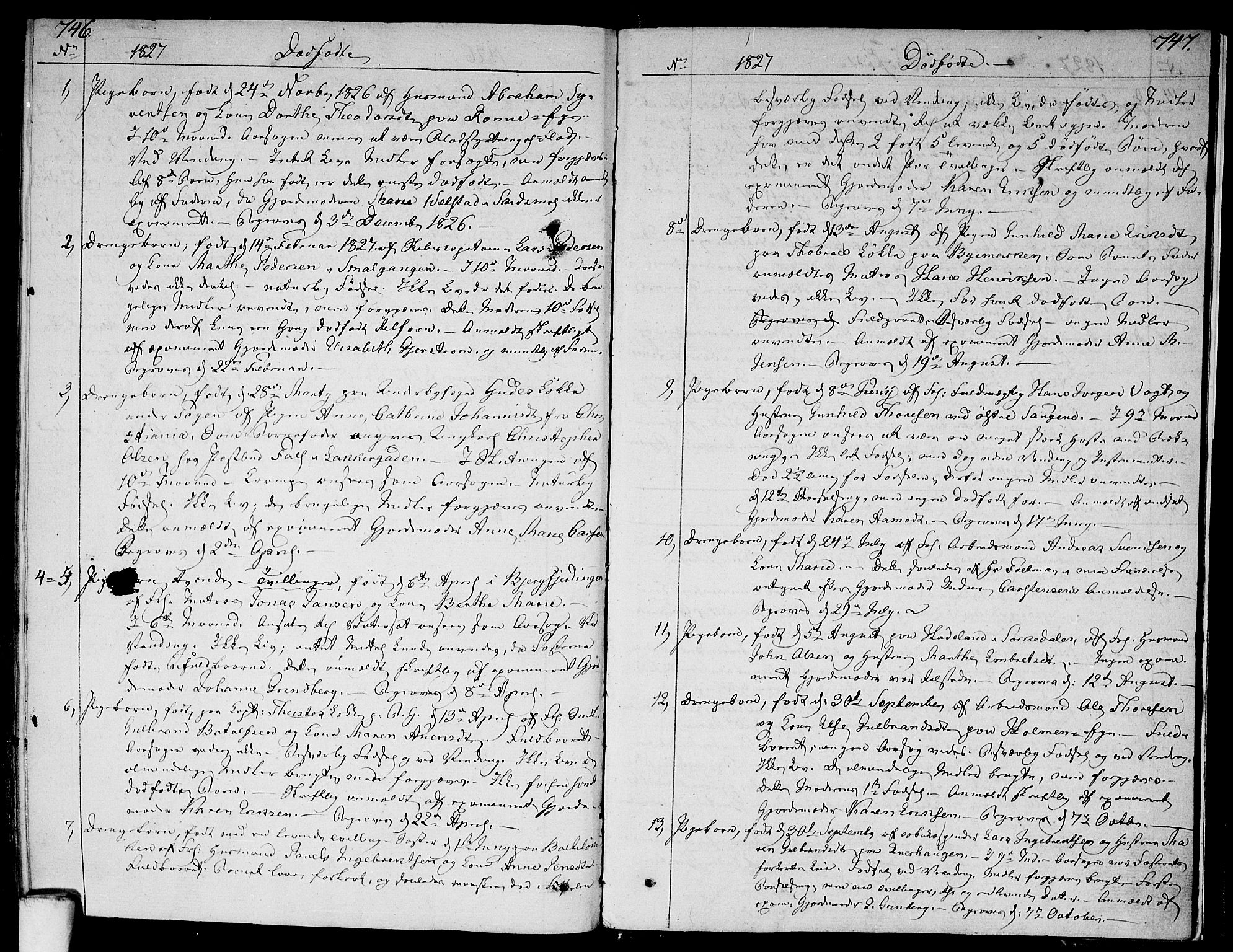 Aker prestekontor kirkebøker, SAO/A-10861/F/L0012: Parish register (official) no. 12, 1819-1828, p. 746-747