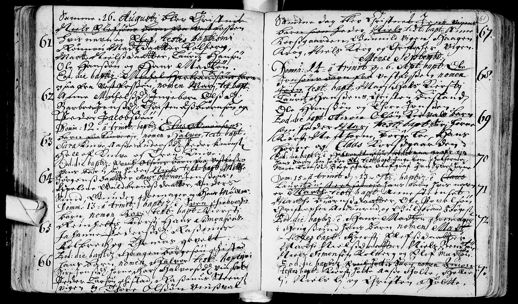 Eiker kirkebøker, SAKO/A-4/F/Fa/L0002: Parish register (official) no. I 2, 1705-1724, p. 61