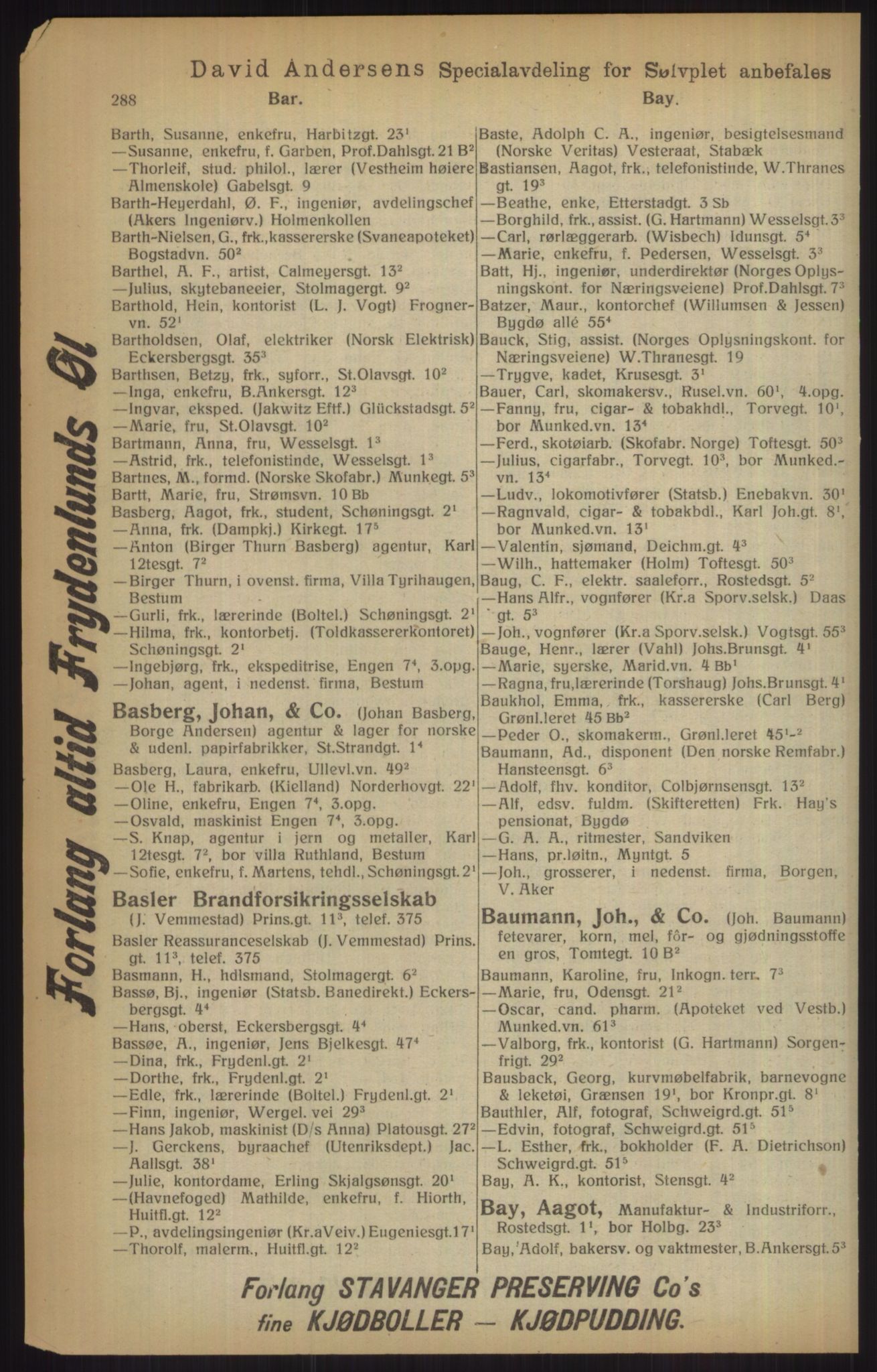 Kristiania/Oslo adressebok, PUBL/-, 1915, p. 288