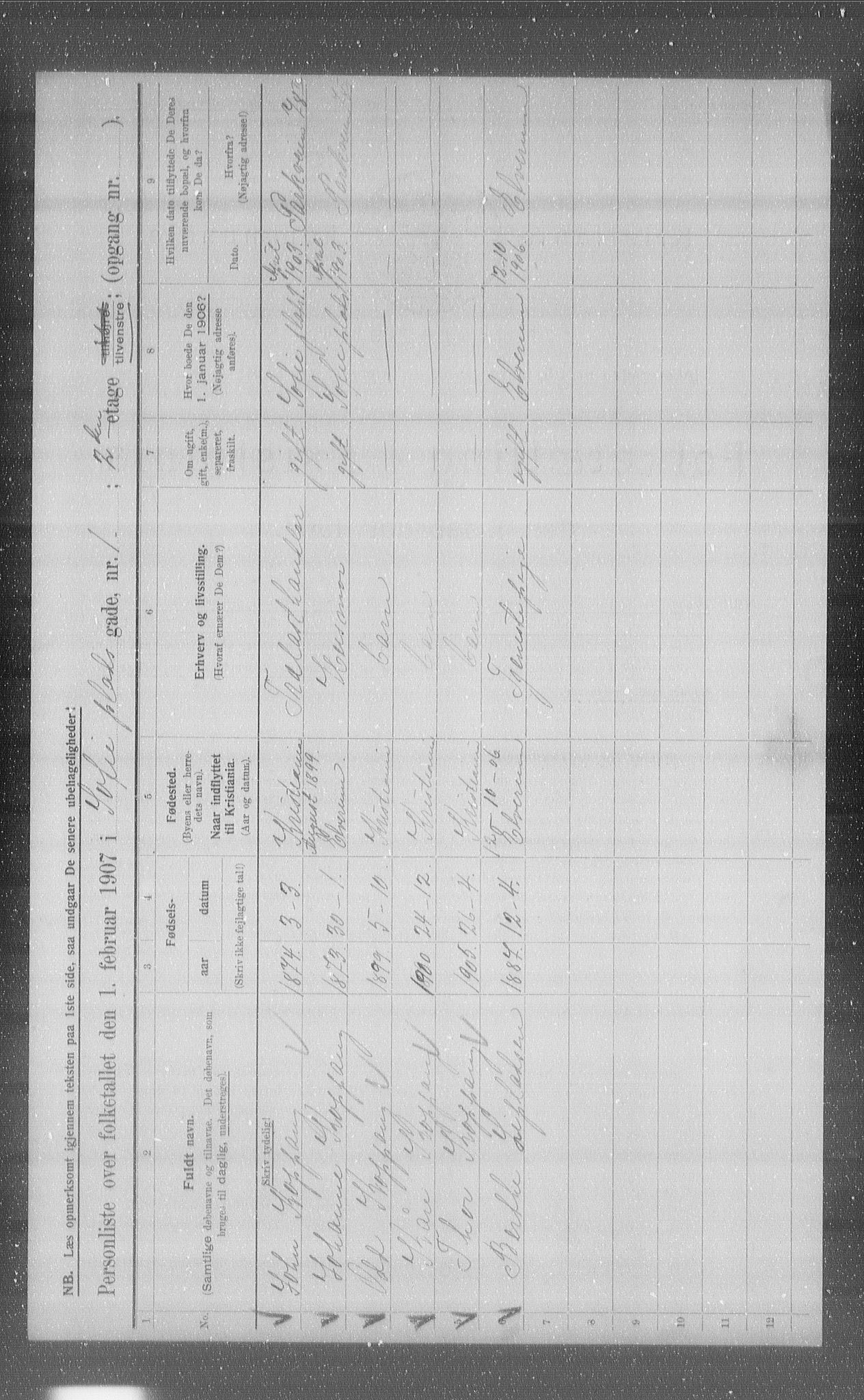 OBA, Municipal Census 1907 for Kristiania, 1907, p. 50750