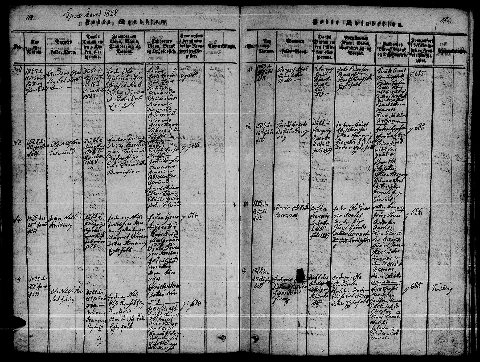 Ministerialprotokoller, klokkerbøker og fødselsregistre - Møre og Romsdal, AV/SAT-A-1454/592/L1031: Parish register (copy) no. 592C01, 1820-1833, p. 114-115