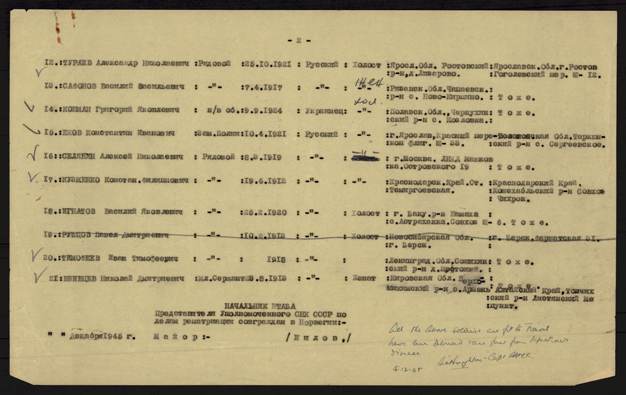 Flyktnings- og fangedirektoratet, Repatrieringskontoret, RA/S-1681/D/Db/L0019: Displaced Persons (DPs) og sivile tyskere, 1945-1948, p. 809