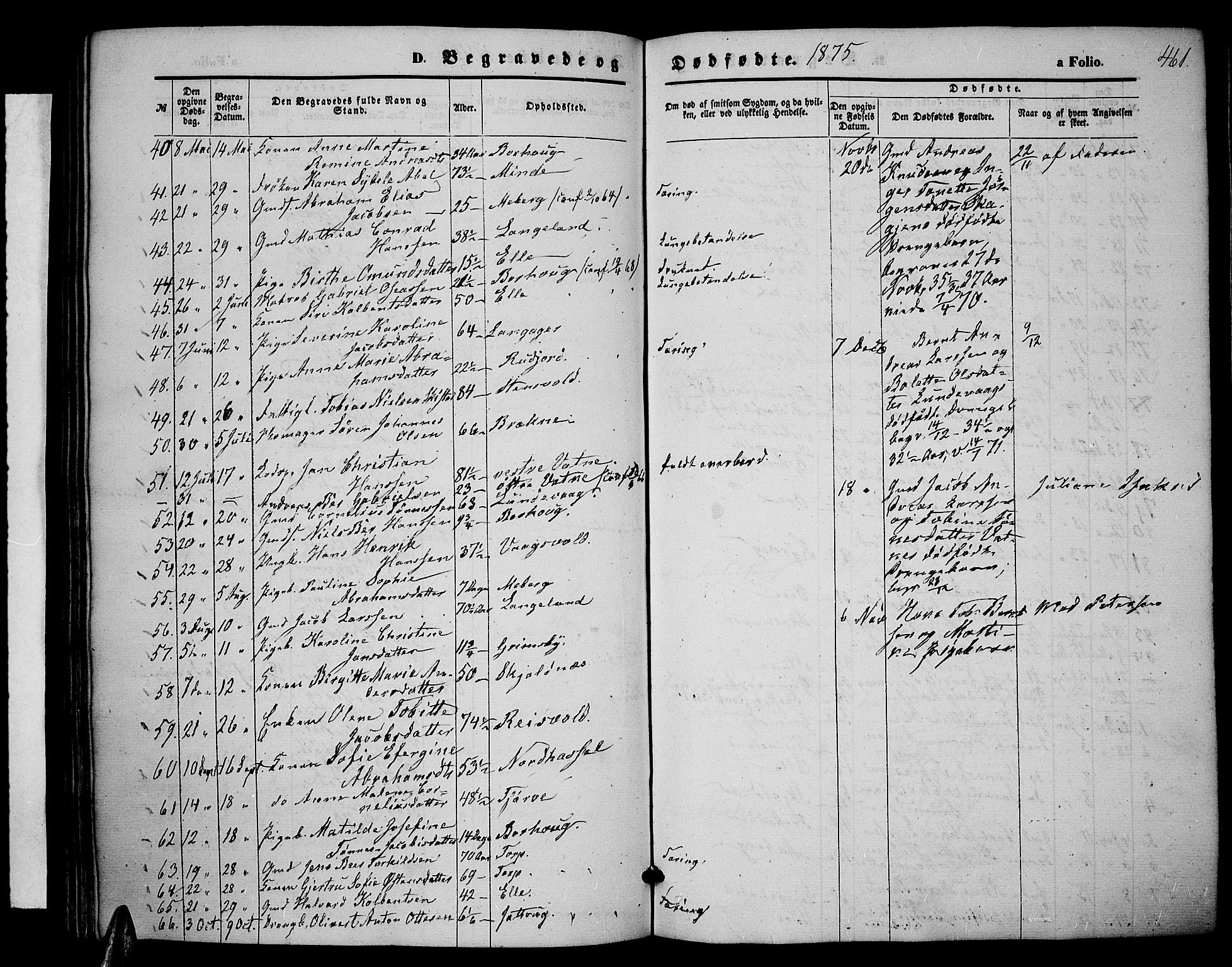 Lista sokneprestkontor, AV/SAK-1111-0027/F/Fb/L0003: Parish register (copy) no. B 3, 1862-1877, p. 461