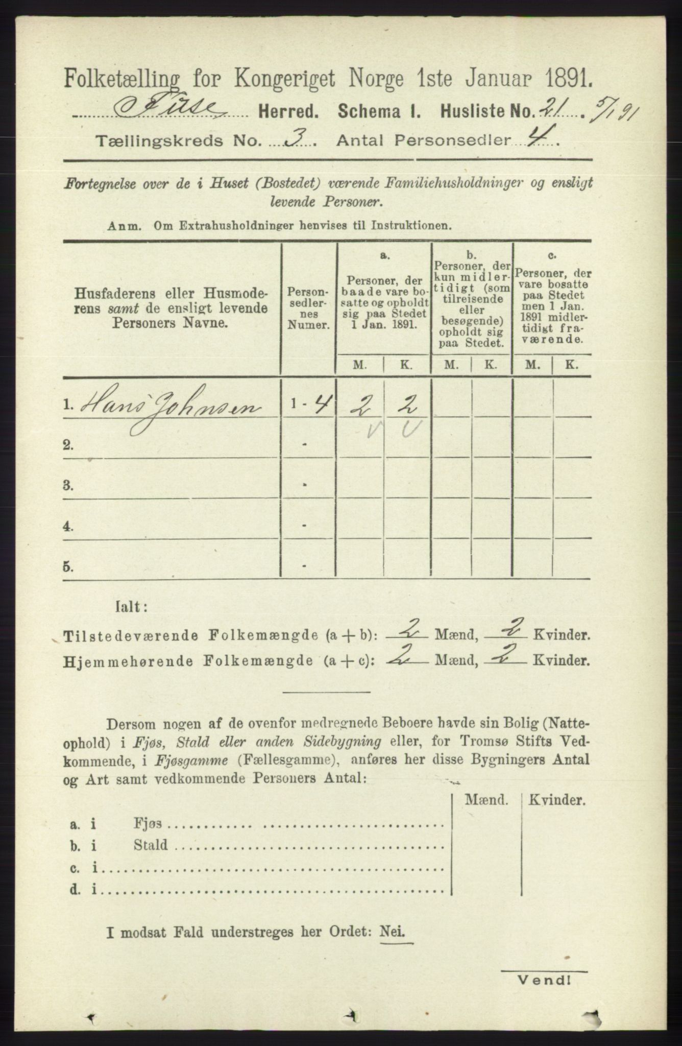 RA, 1891 census for 1241 Fusa, 1891, p. 507