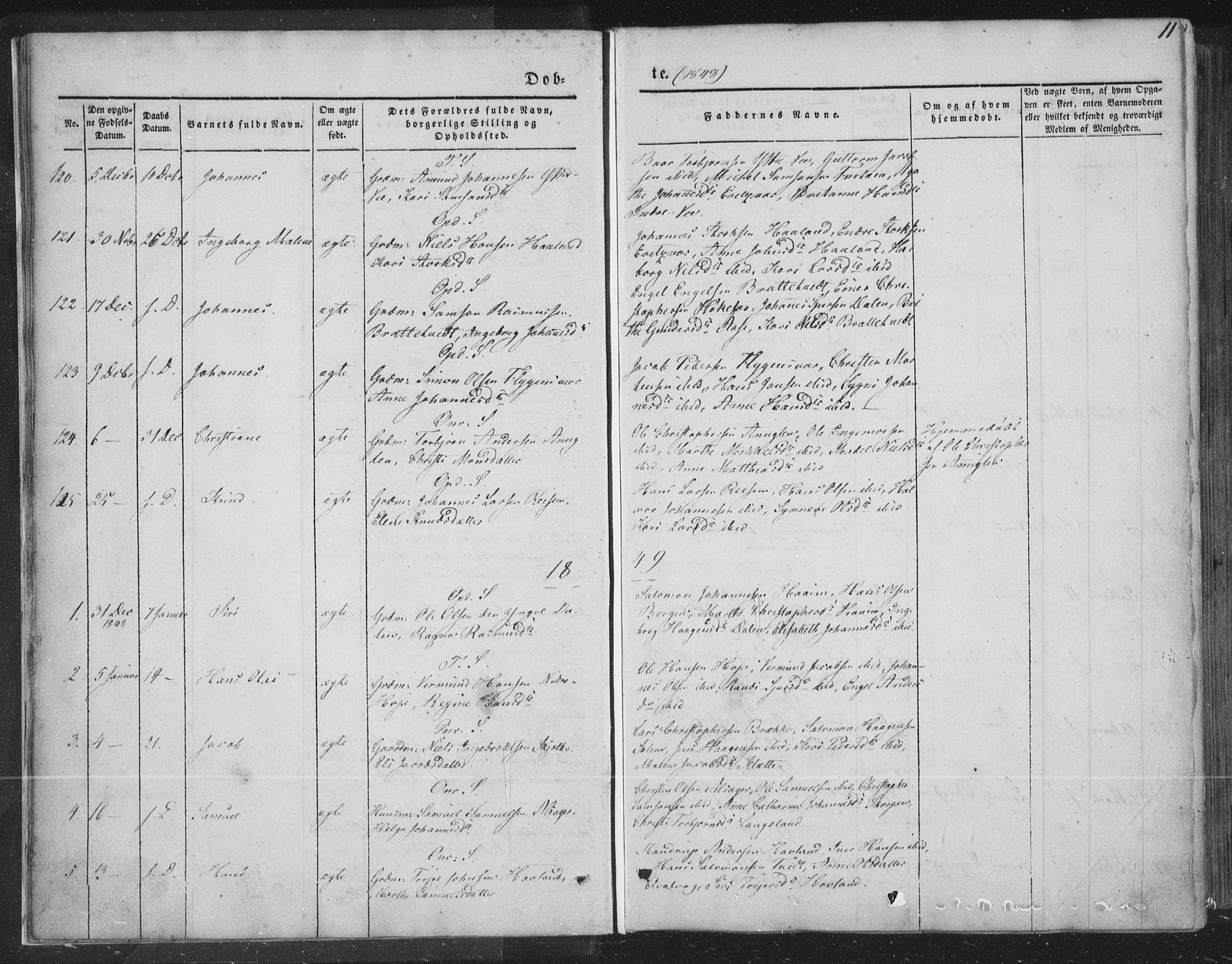 Tysnes sokneprestembete, AV/SAB-A-78601/H/Haa: Parish register (official) no. A 10, 1848-1859, p. 11