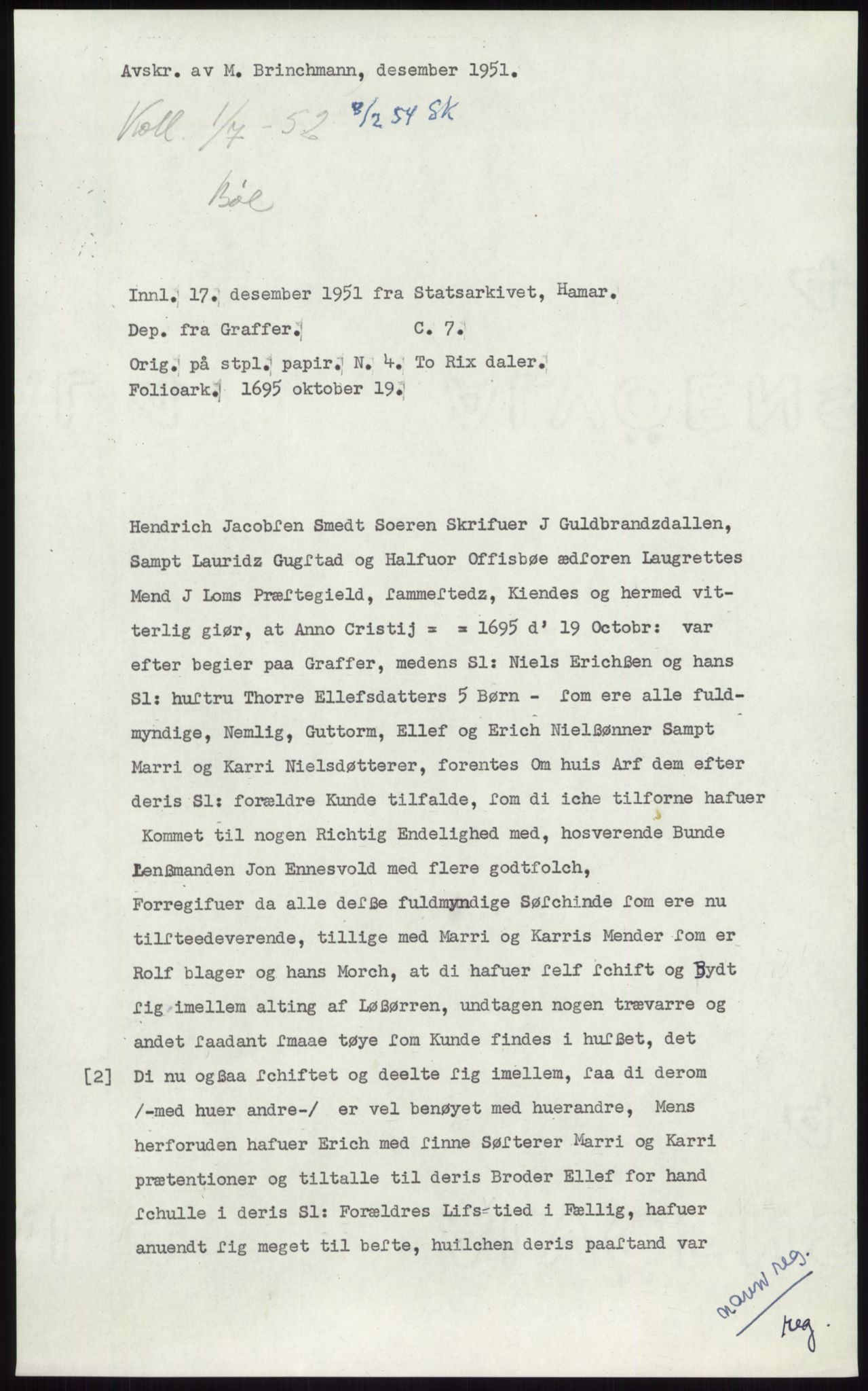 Samlinger til kildeutgivelse, Diplomavskriftsamlingen, RA/EA-4053/H/Ha, p. 2346