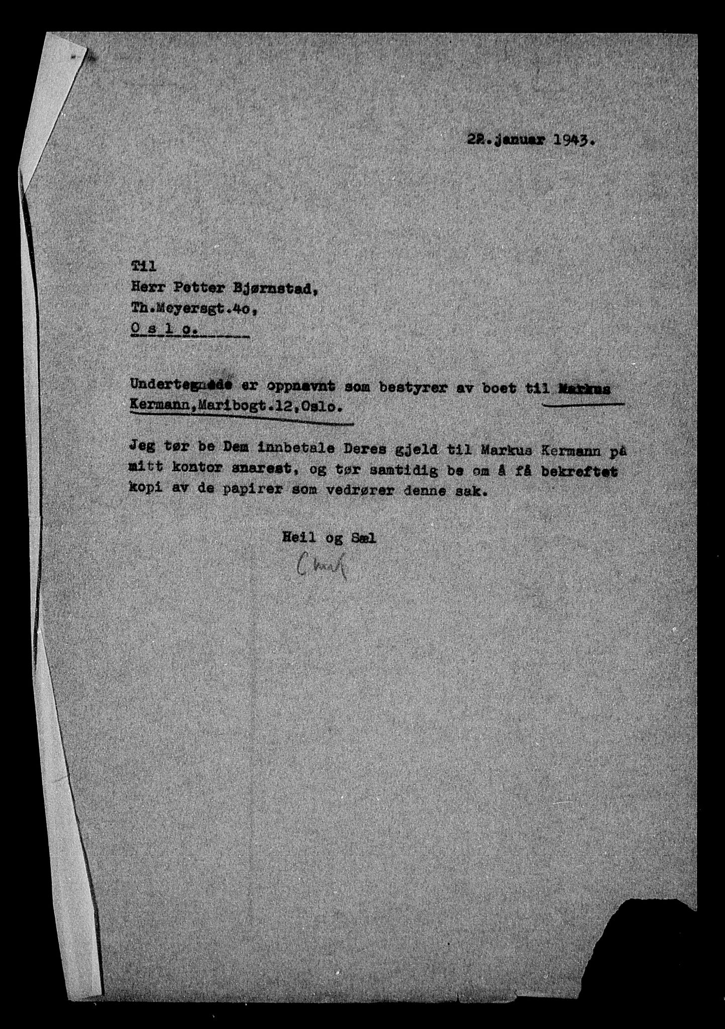 Justisdepartementet, Tilbakeføringskontoret for inndratte formuer, AV/RA-S-1564/H/Hc/Hcc/L0951: --, 1945-1947, p. 63