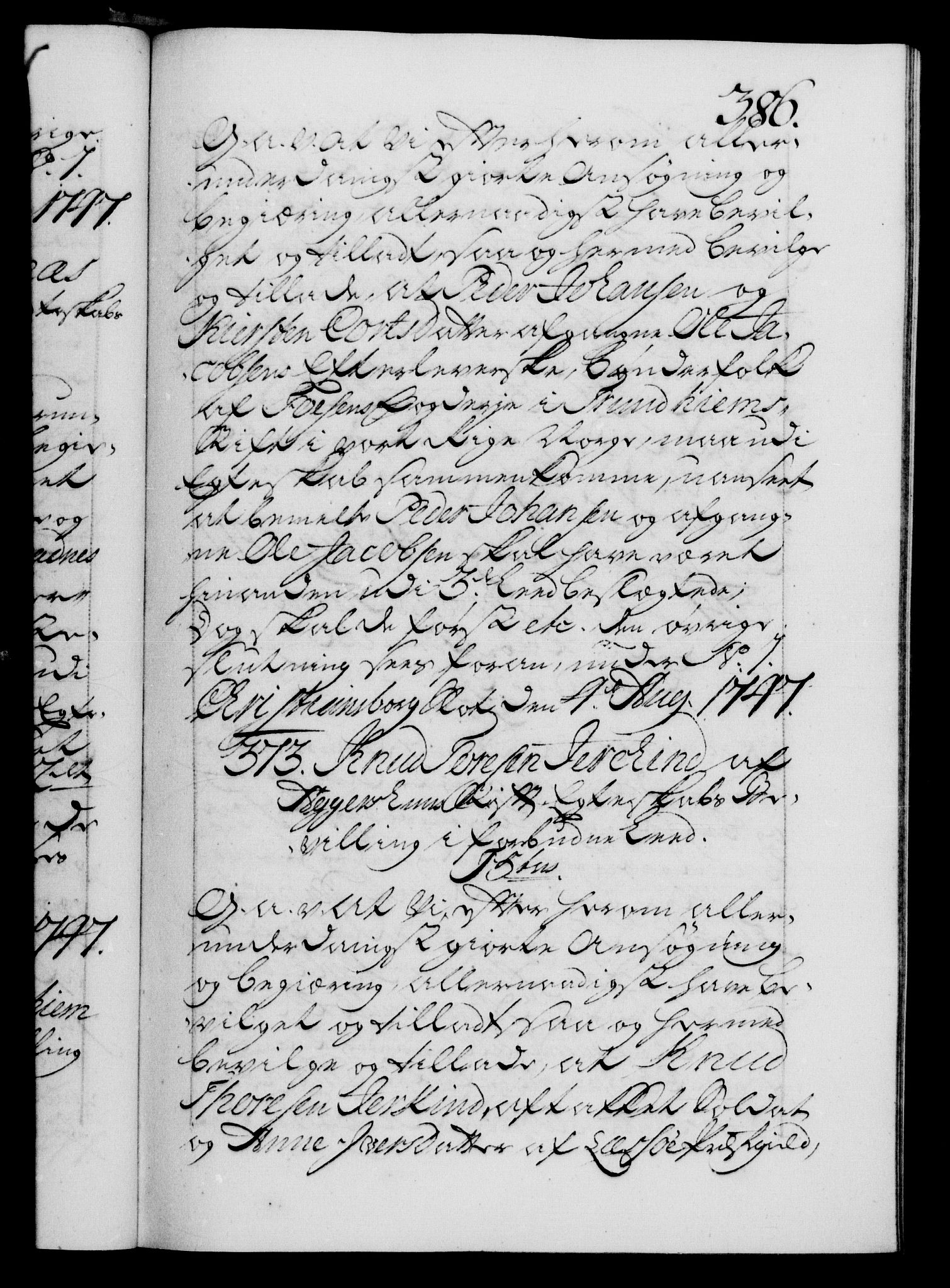 Danske Kanselli 1572-1799, AV/RA-EA-3023/F/Fc/Fca/Fcaa/L0035: Norske registre, 1746-1748, p. 386a