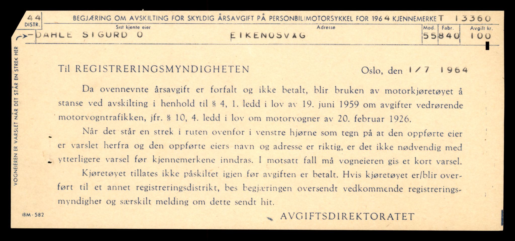 Møre og Romsdal vegkontor - Ålesund trafikkstasjon, SAT/A-4099/F/Fe/L0038: Registreringskort for kjøretøy T 13180 - T 13360, 1927-1998, p. 3087