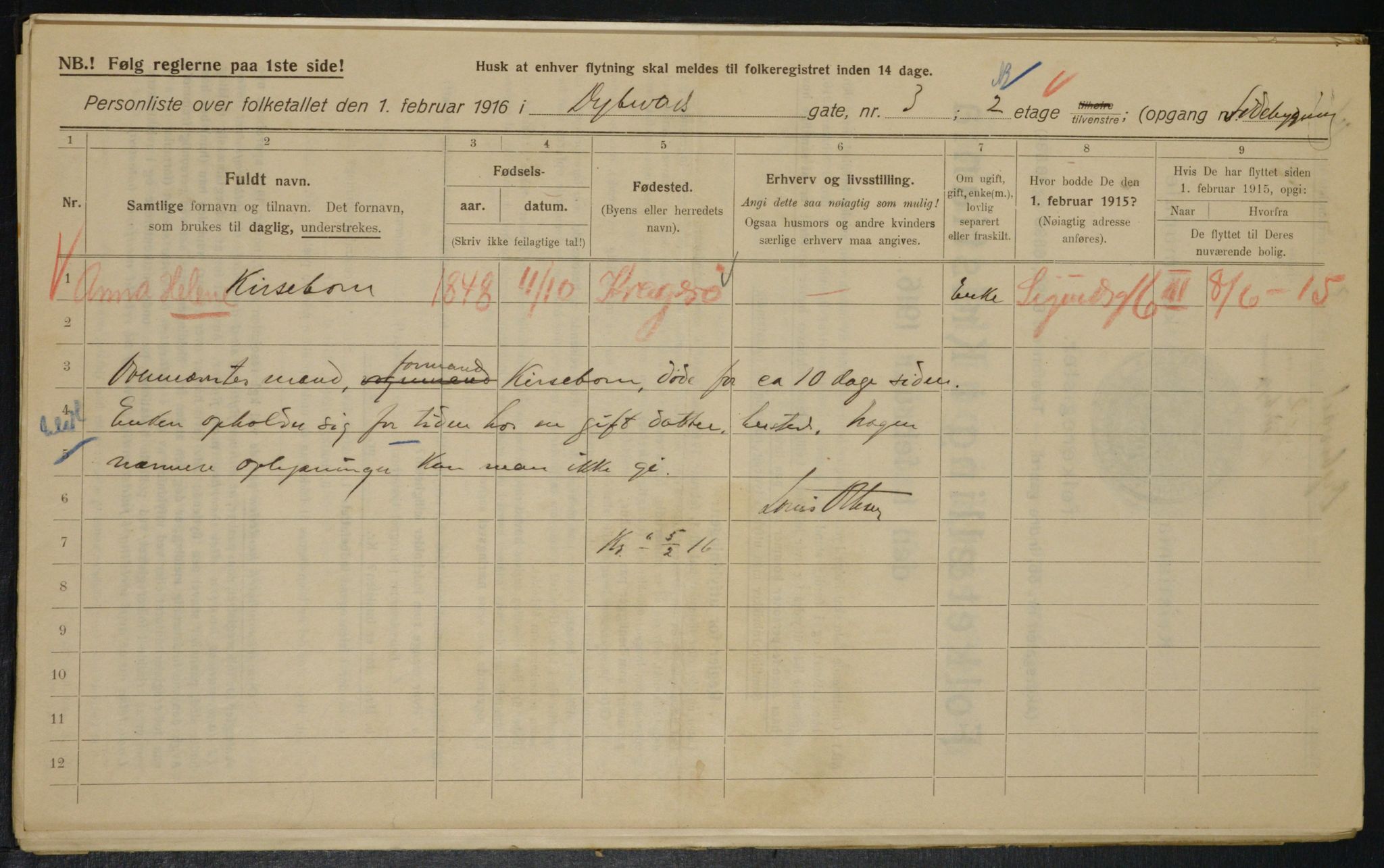 OBA, Municipal Census 1916 for Kristiania, 1916, p. 17549