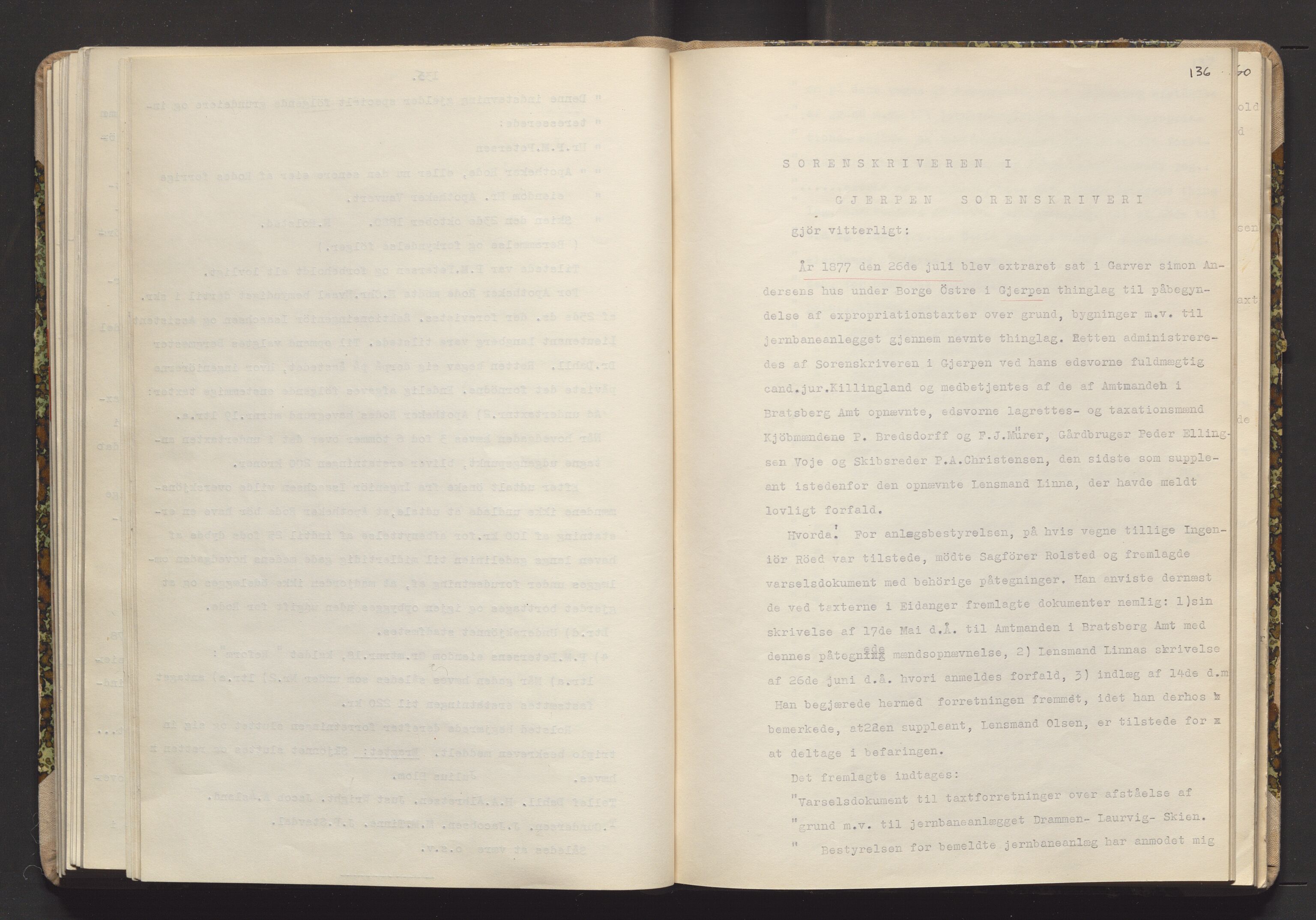 Norges Statsbaner Drammen distrikt (NSB), AV/SAKO-A-30/Y/Yc/L0007: Takster Vestfoldbanen strekningen Eidanger-Porsgrunn-Gjerpen samt sidelinjen Eidanger-Brevik, 1877-1896, p. 136