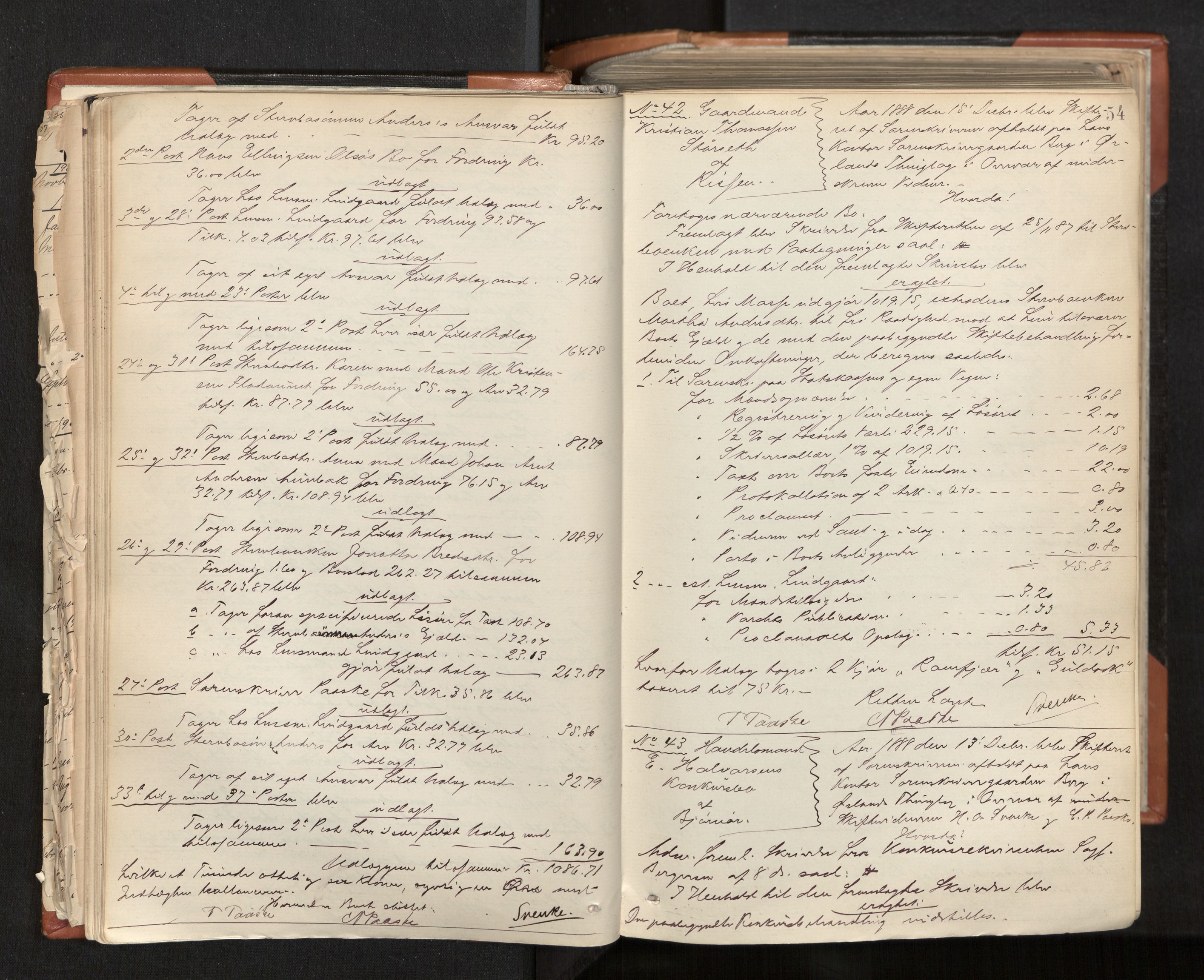 Fosen sorenskriveri, AV/SAT-A-1107/1/3/3A/L0028: Skifteutlodningsprotokoll nr. 7, 1887-1904, p. 54