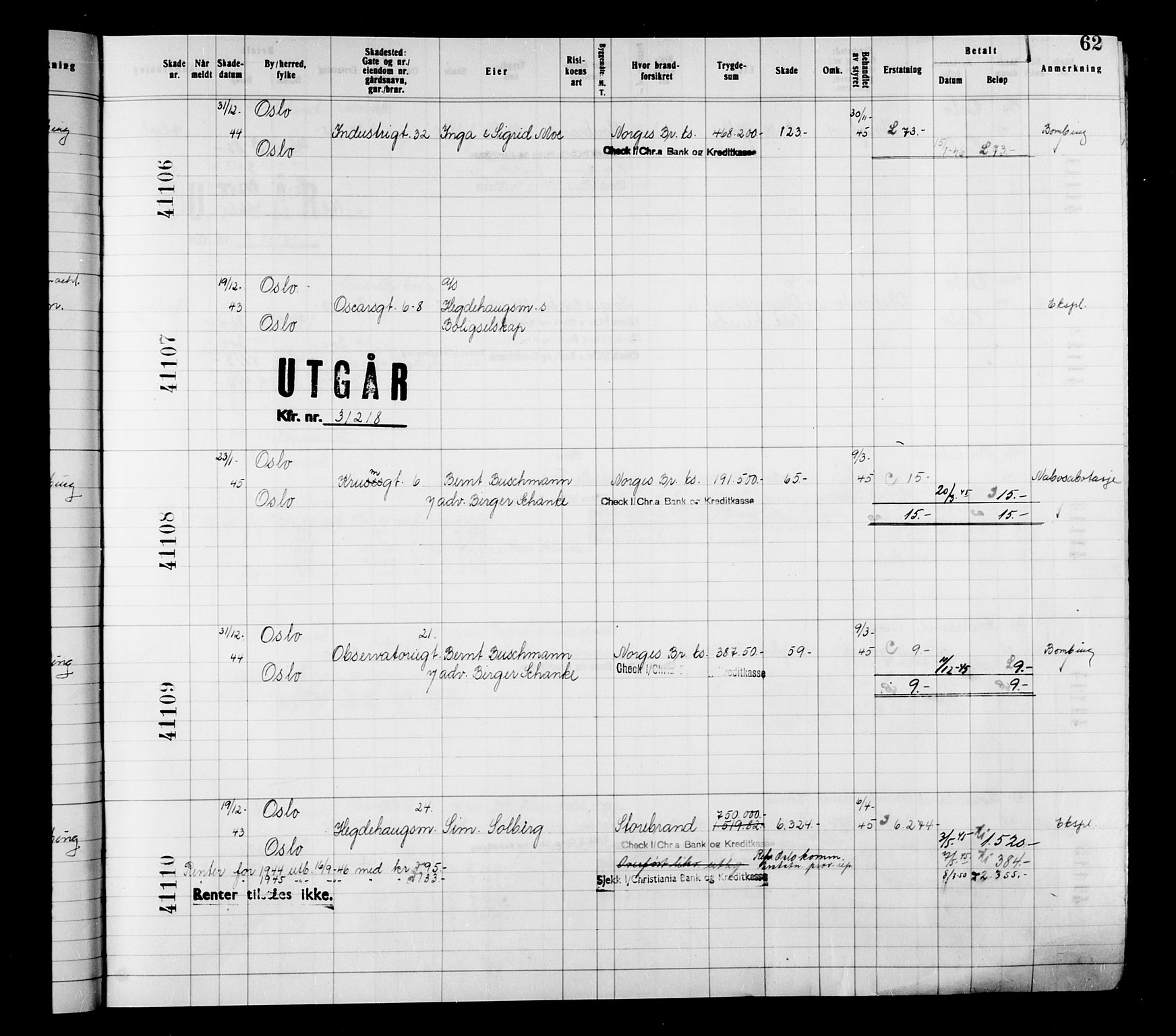 Krigsskadetrygdene for bygninger og løsøre, AV/RA-S-1548/V/L0038: Bygning, branntrygdet., 1940-1945, p. 62