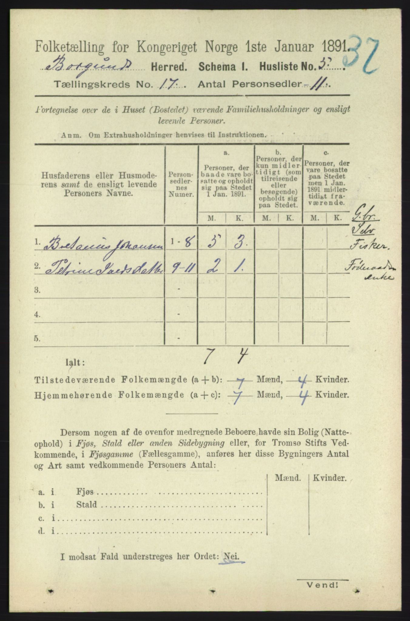 RA, 1891 census for 1531 Borgund, 1891, p. 4914