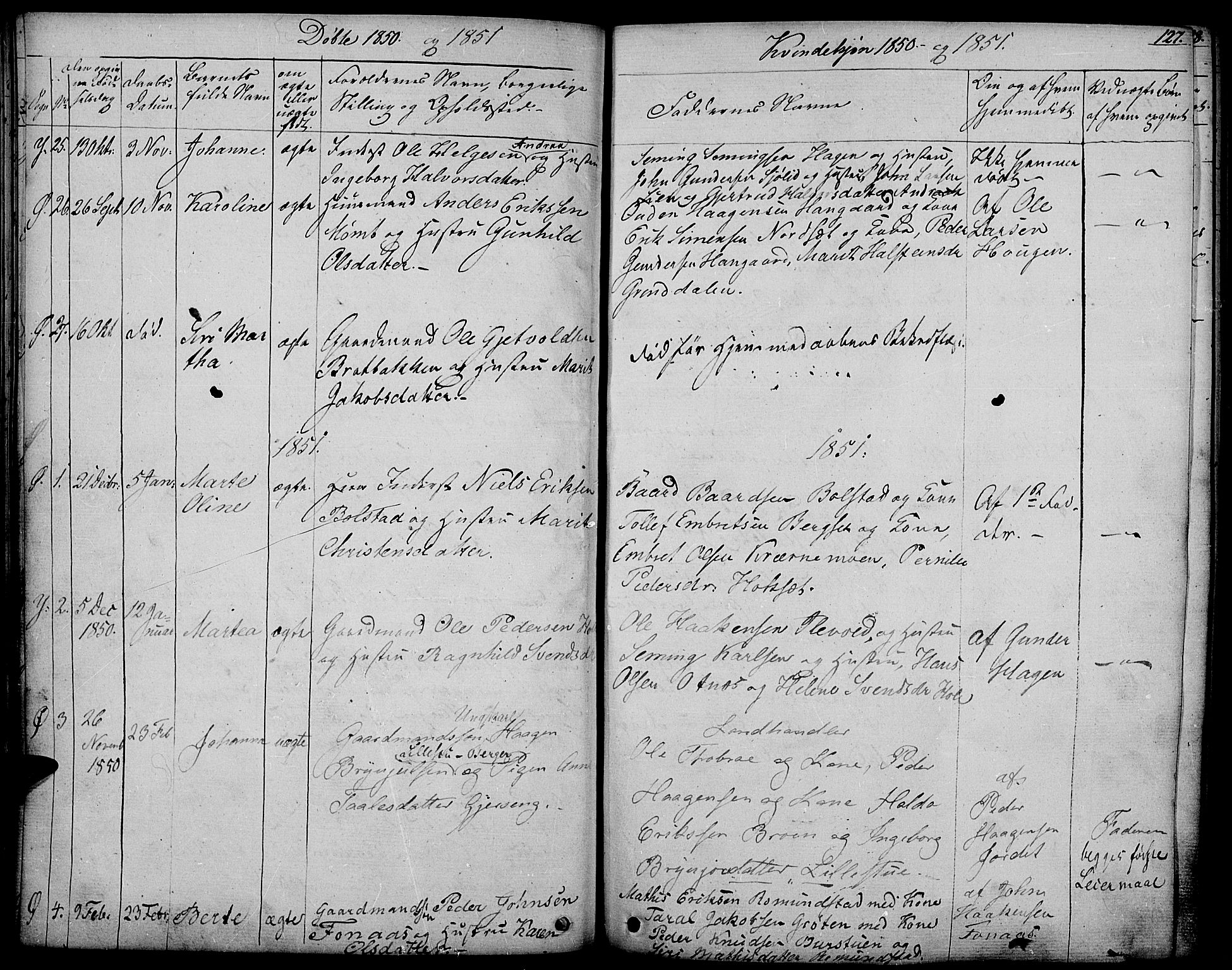 Rendalen prestekontor, SAH/PREST-054/H/Ha/Haa/L0004: Parish register (official) no. 4, 1829-1852, p. 127